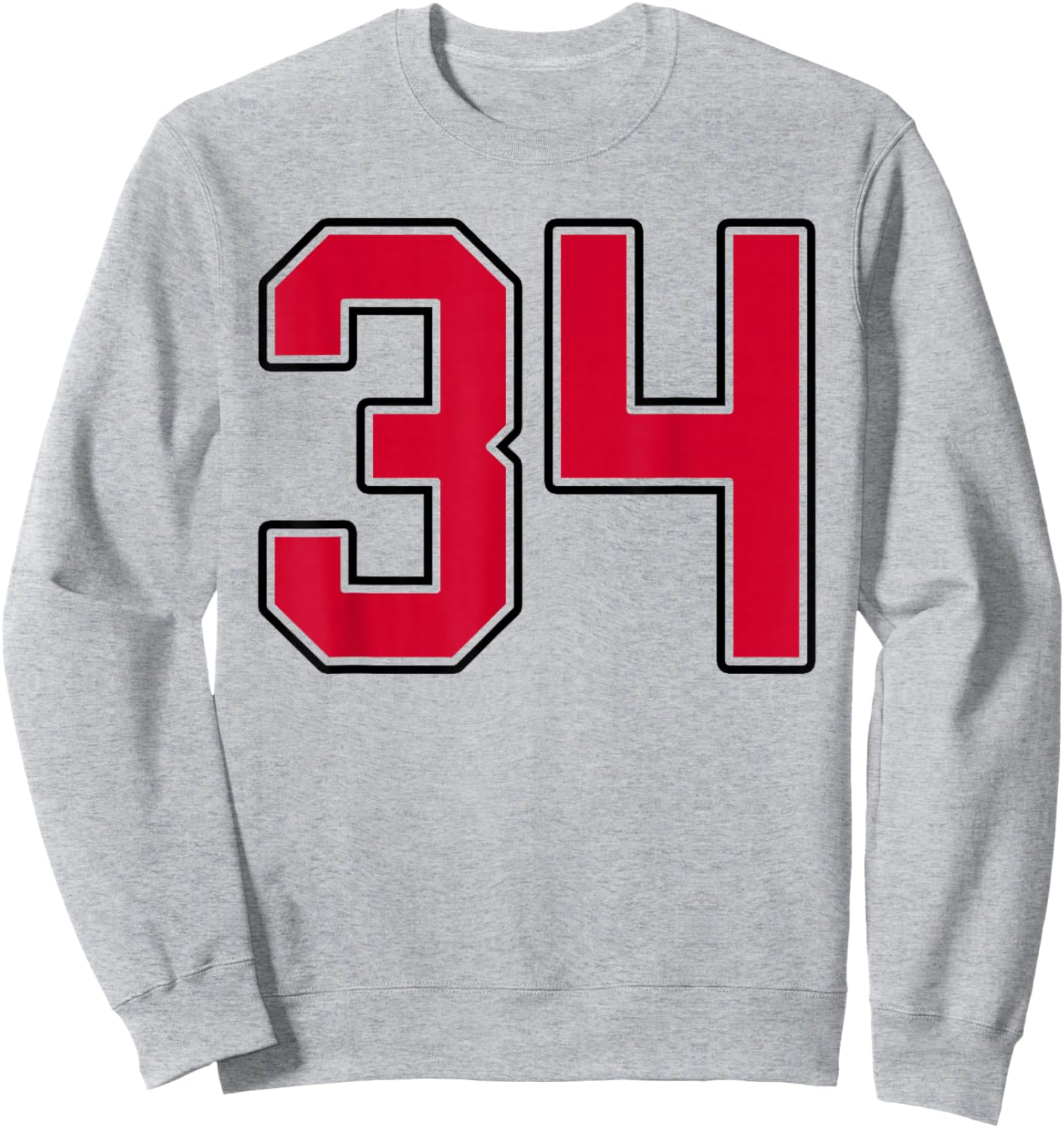 Red and Black Number 34 Jersey Player Uniform #34 Sweatshirt - Sweatshirt | Ash