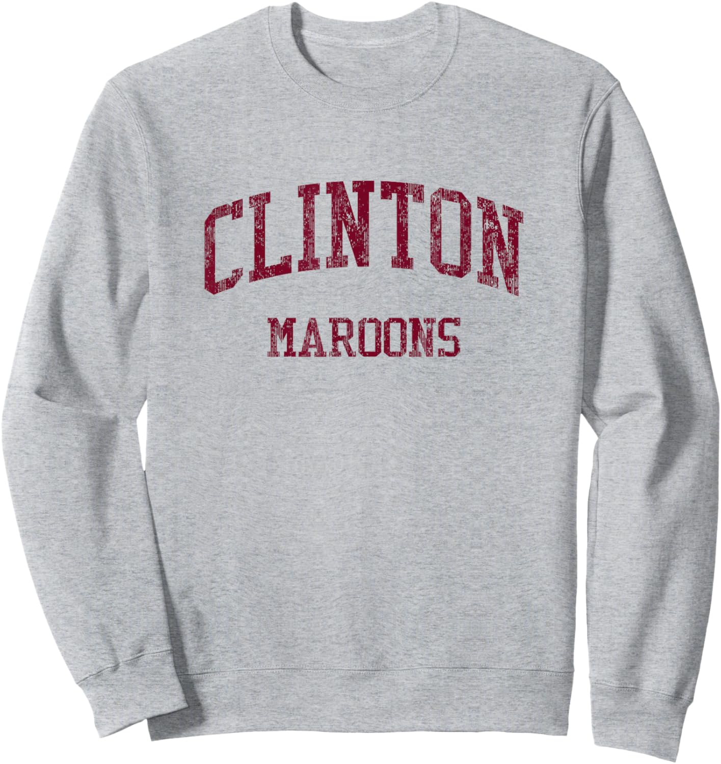 Clinton High School HS Clinton IL Vintage Sports Sweatshirt - Sweatshirt | Ash