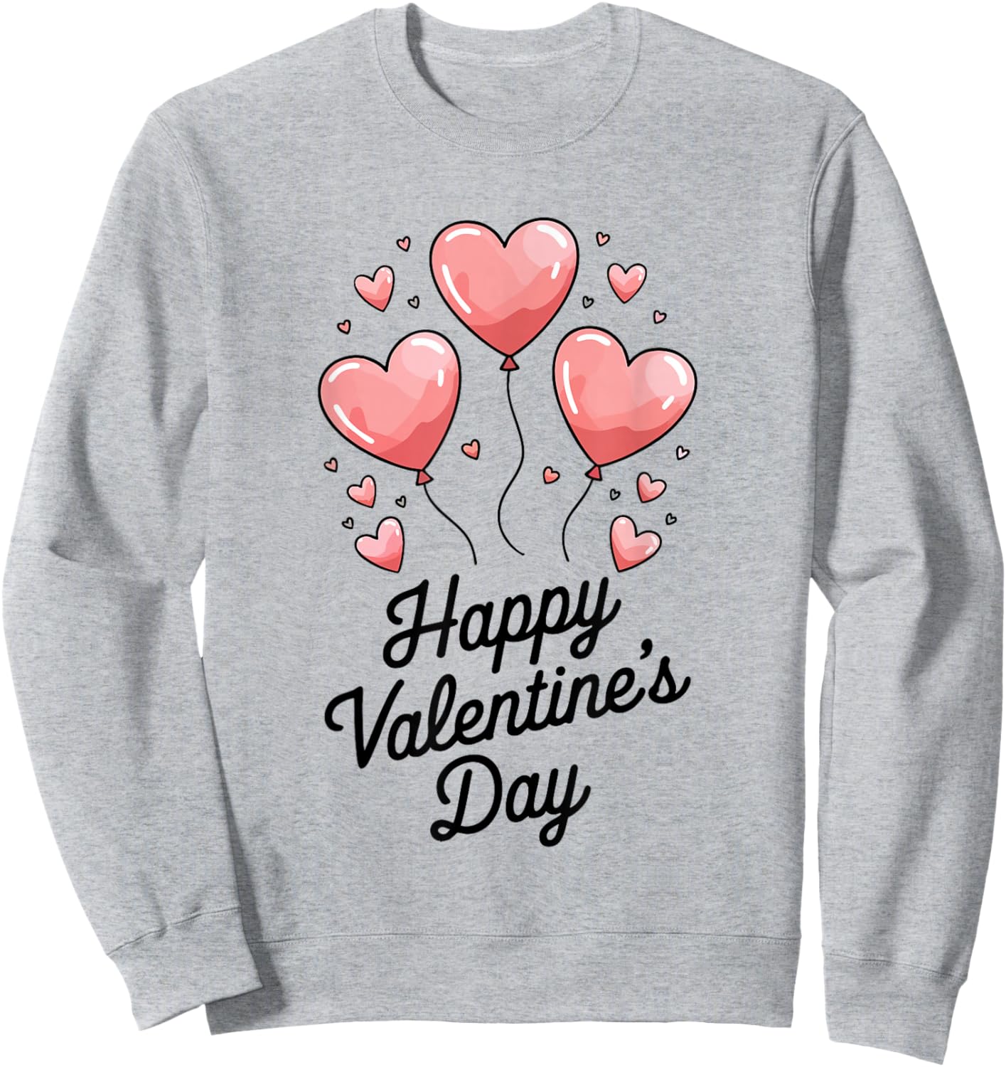Valentine's Day Heart Shaped Balloons Whimsical Cute Sweatshirt - Sweatshirt | Ash
