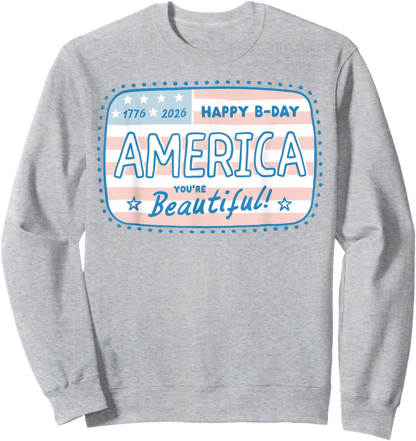 Cute America 250th Birthday 1776-2026 Girls Sweatshirt - Sweatshirt | Ash