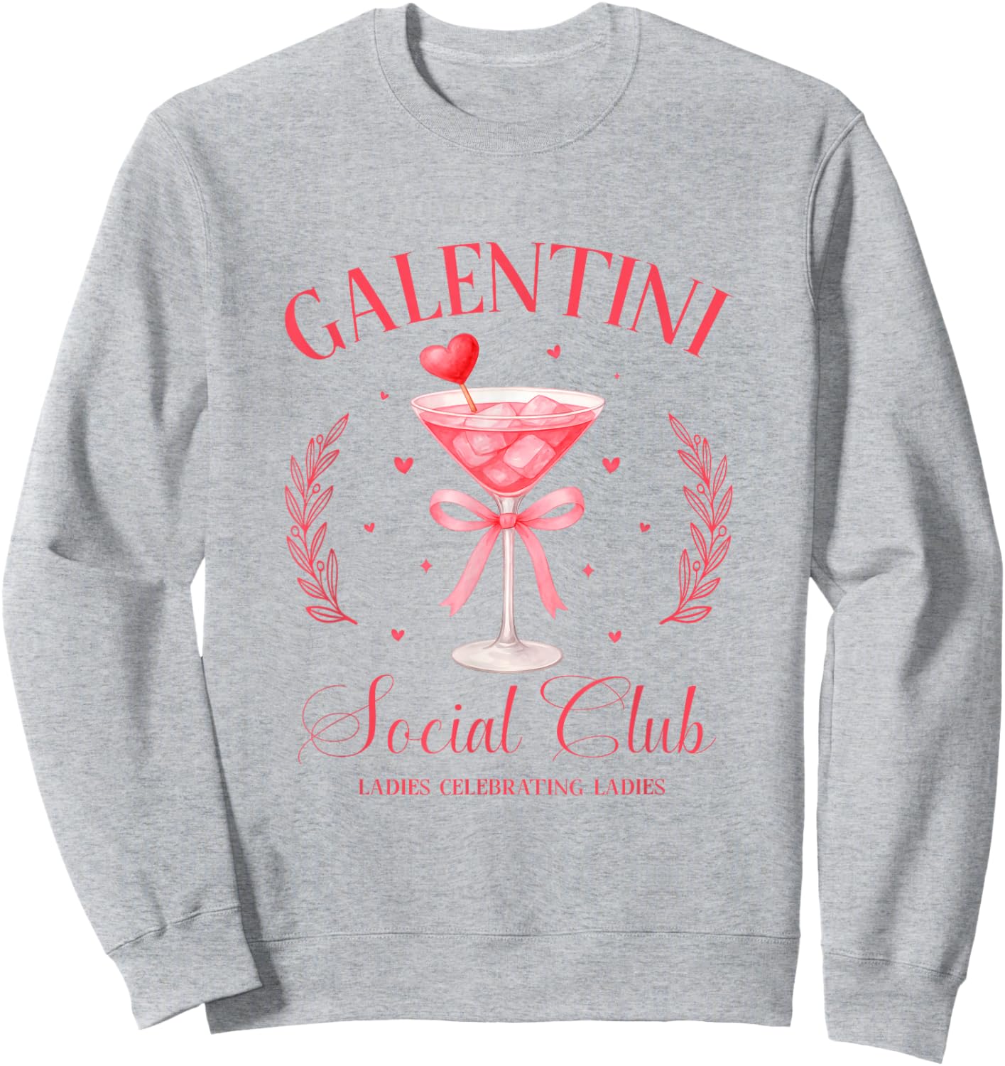 Funny Preppy Galentine’s Gift, Galentini Martini Social Club Sweatshirt - Sweatshirt | Ash