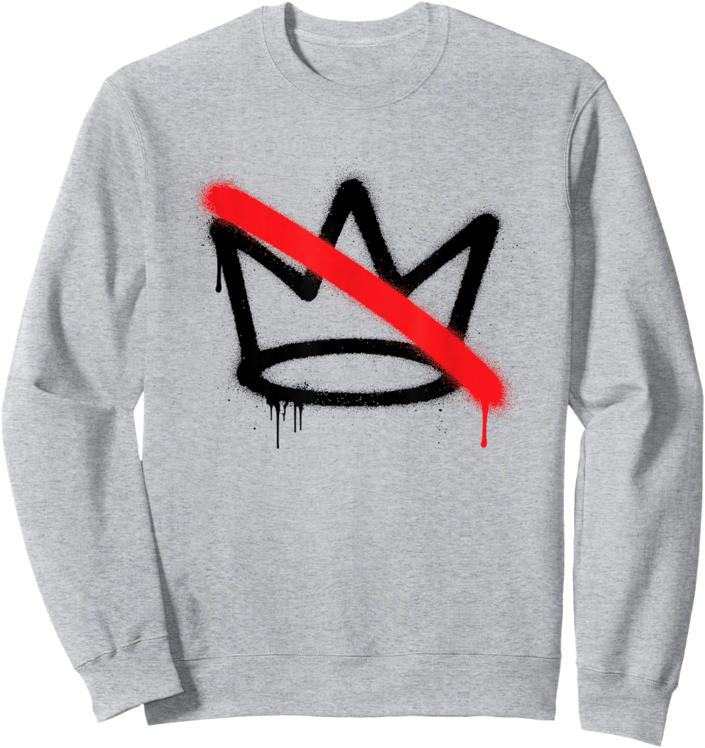 No Kings Protest Anti Authoritarian Graffiti Crown Symbol Sweatshirt - Sweatshirt | Ash