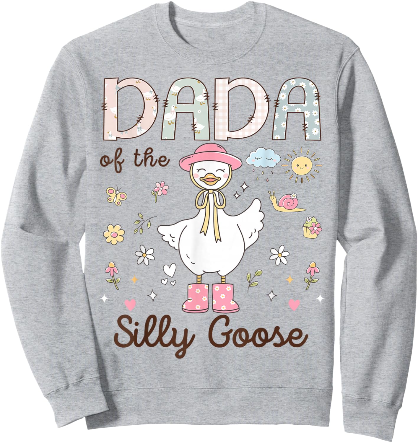 Dada of The Silly Goose First Birthday Girl Family Sweatshirt - Sweatshirt | Ash