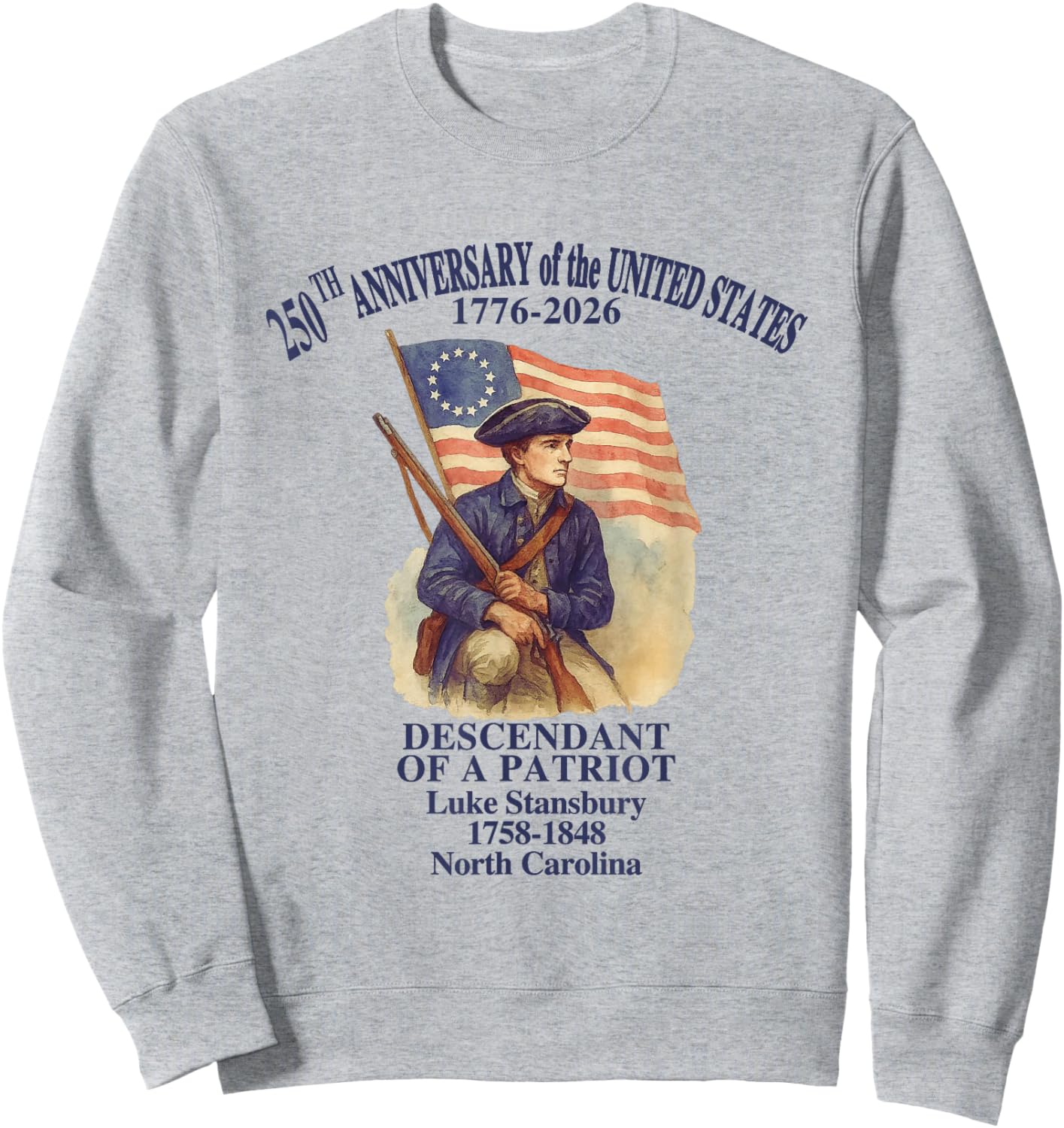 250 Years of America 1776-2026 Patriotic Semiquincentennial Sweatshirt - Sweatshirt | Ash
