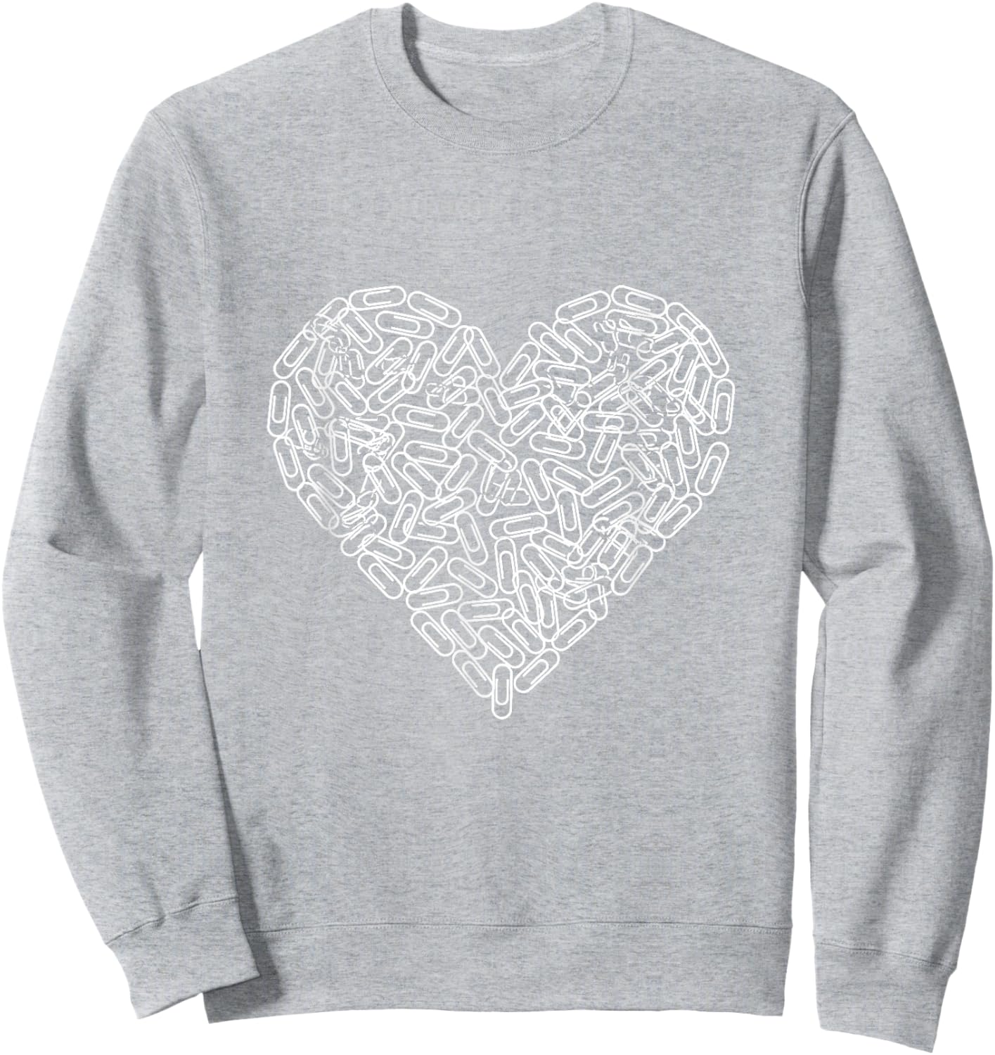 Paper Clip Heart Teacher School Cute Valentines Days Sweatshirt - Sweatshirt | Ash