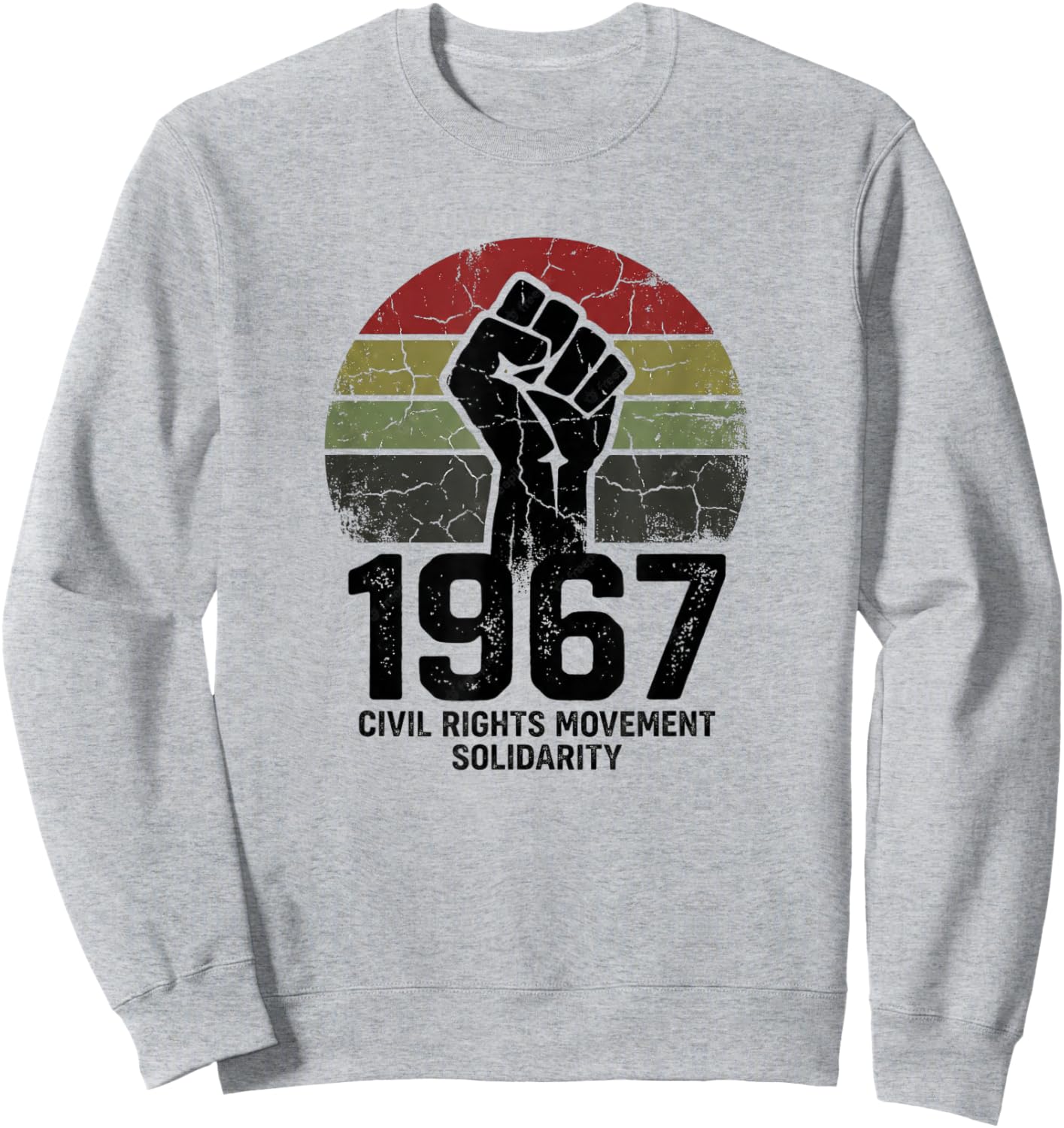 Black History Month 1967 Civil Rights Power Fist Sweatshirt - Sweatshirt | Ash