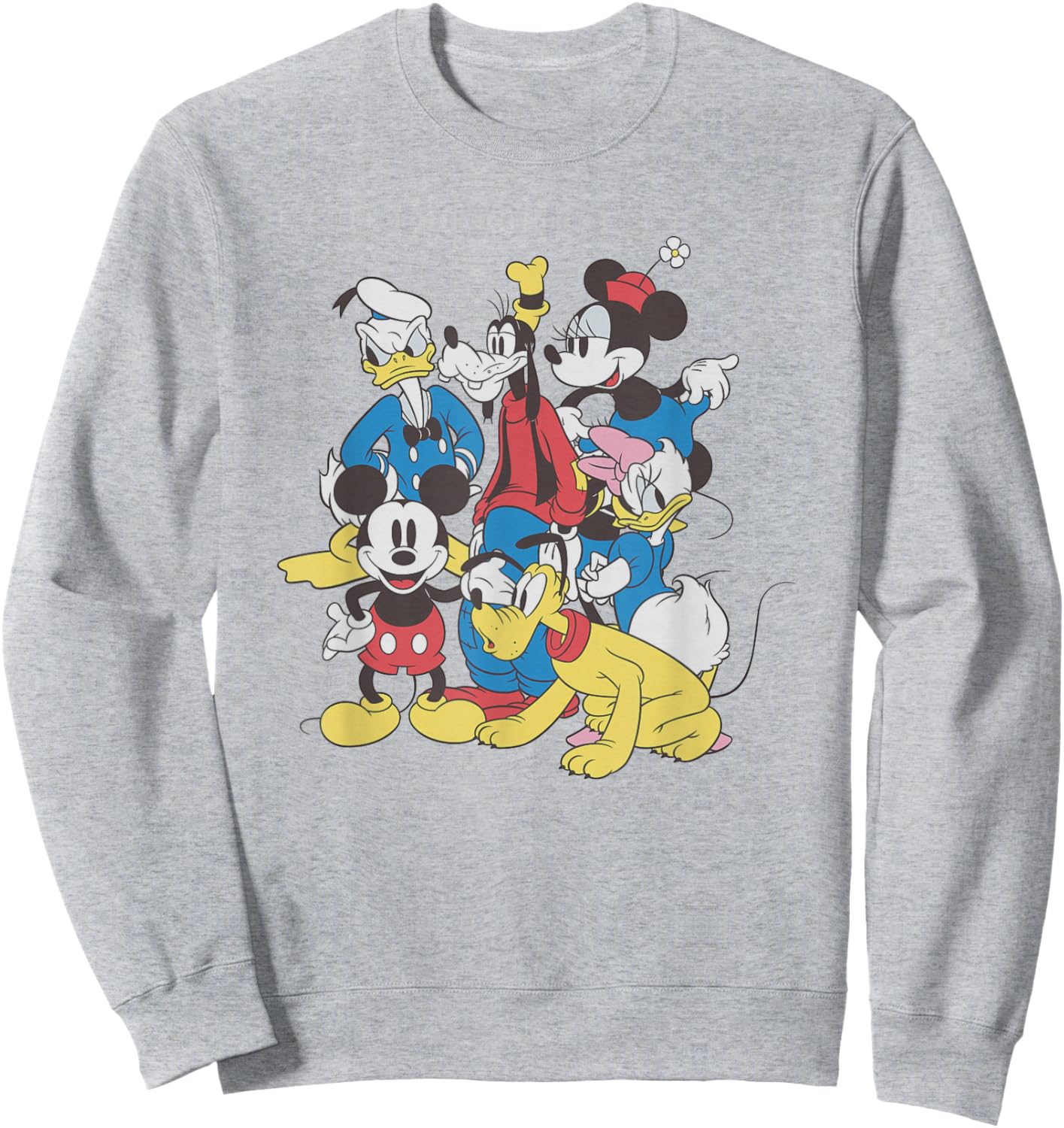 Disney Mickey and Friends Vintage Group Pose Sweatshirt - Sweatshirt | Ash