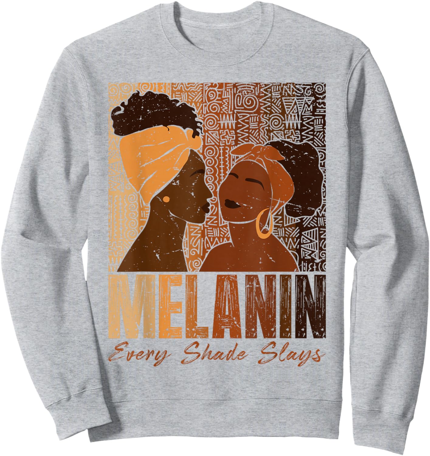 Melanin Every Shade Slays Black History Month Women Girls Sweatshirt - Sweatshirt | Ash