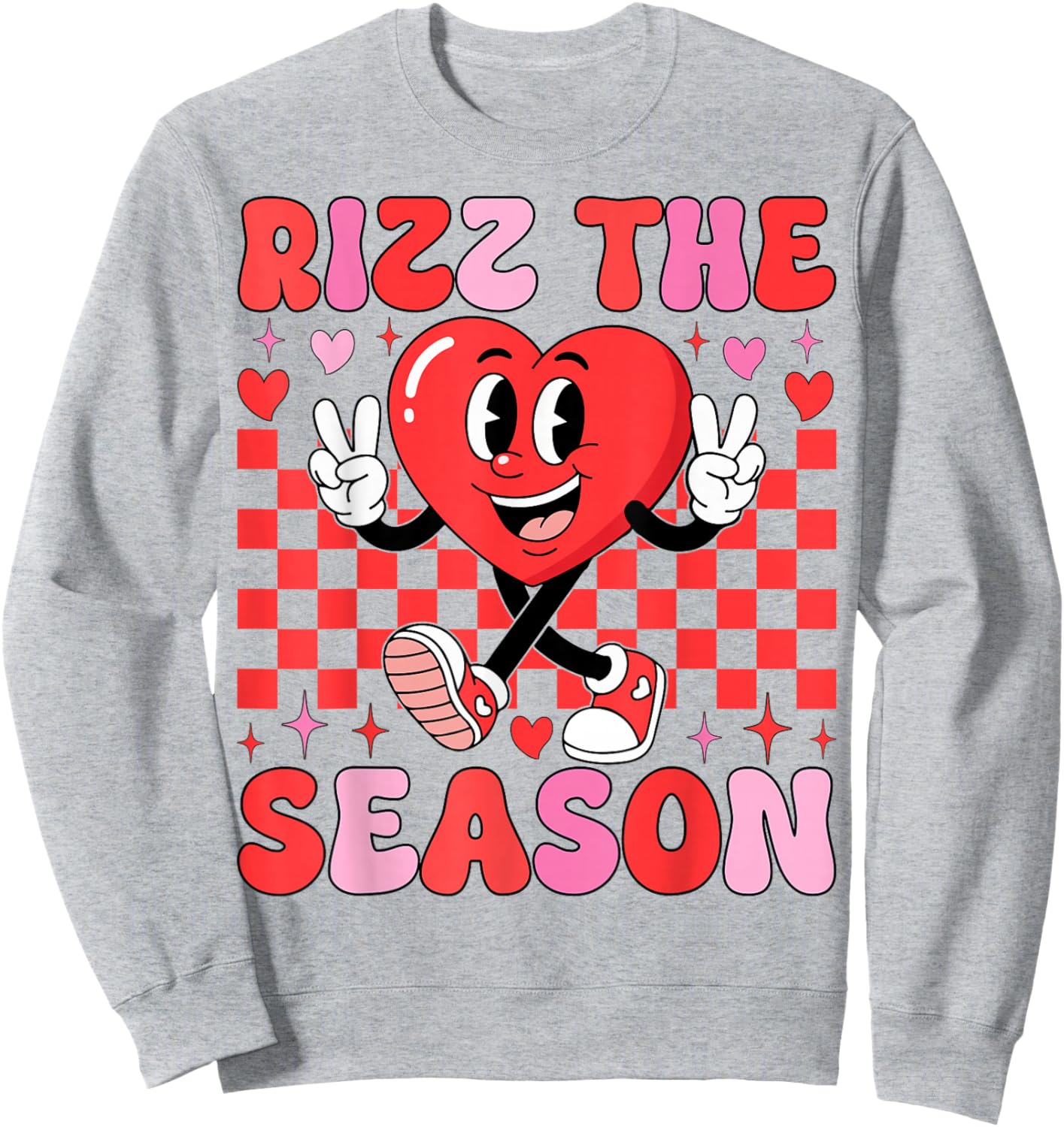 Rizz The Season Valentine Couples Retro Aesthetic Sweatshirt - Sweatshirt | Ash