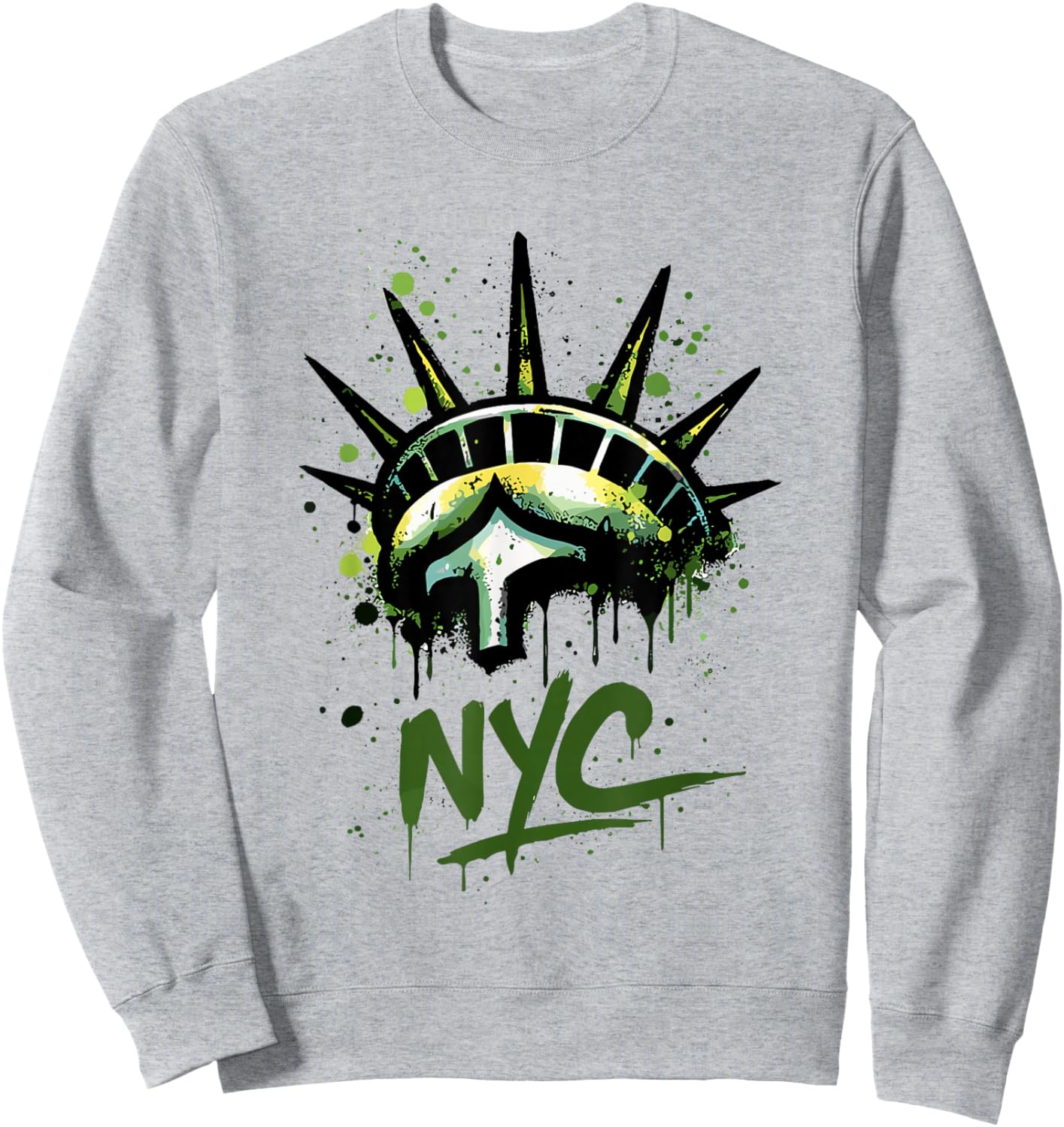 New York Statue of Liberty Crown Street Art Design Sweatshirt - Sweatshirt | Ash