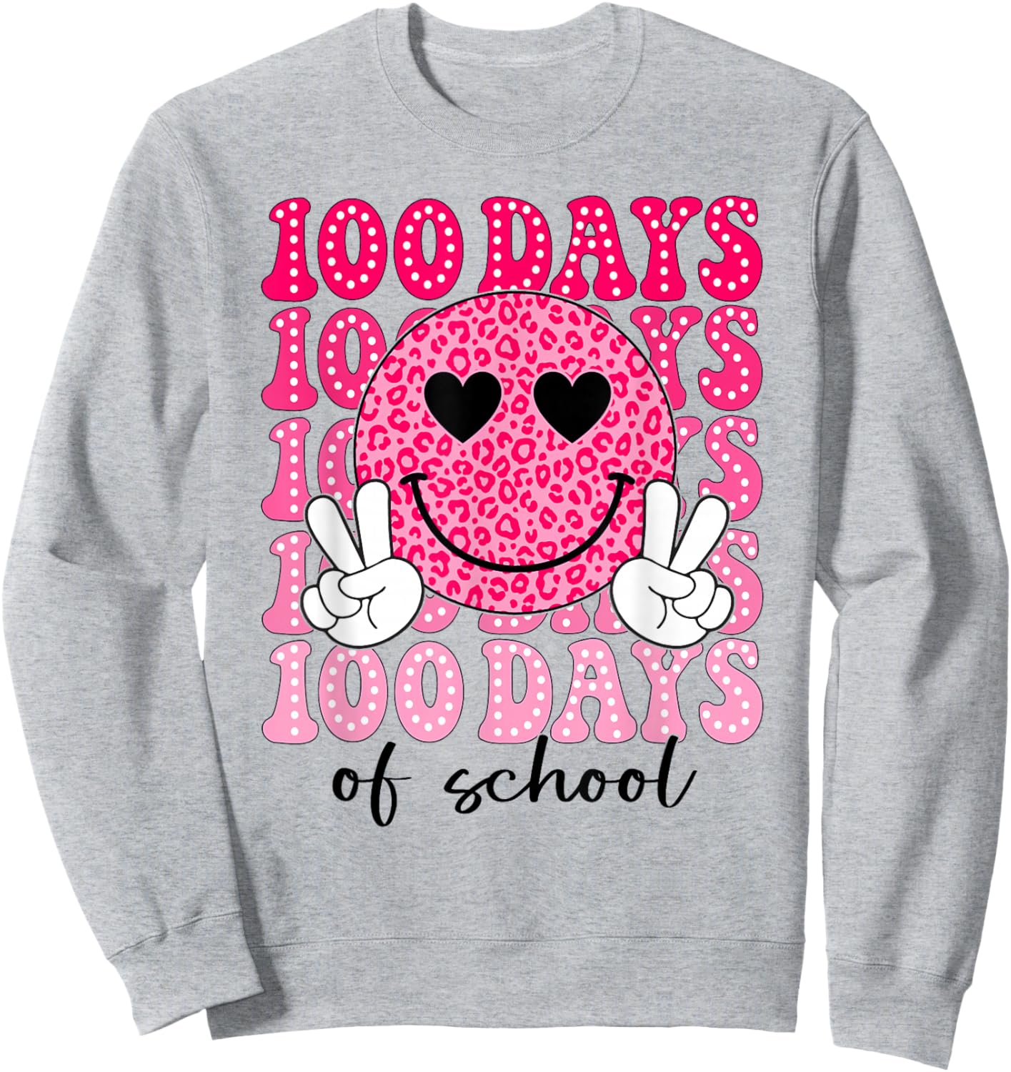 100 Days of School Retro Smile 100th Day School Teacher Kids Sweatshirt - Sweatshirt | Ash