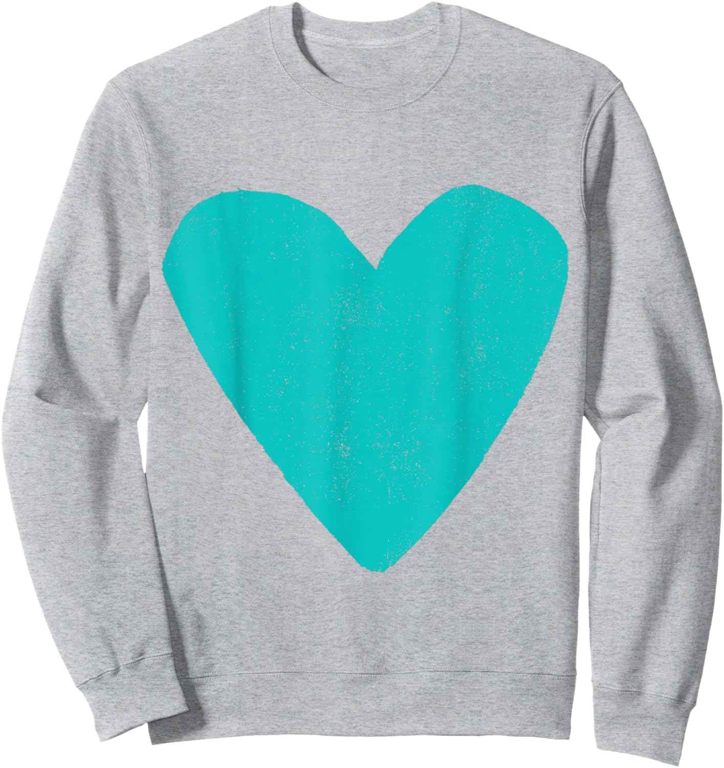 Love Heart Teal Turquoise Color Light Blue Sweatshirt - Sweatshirt | Ash