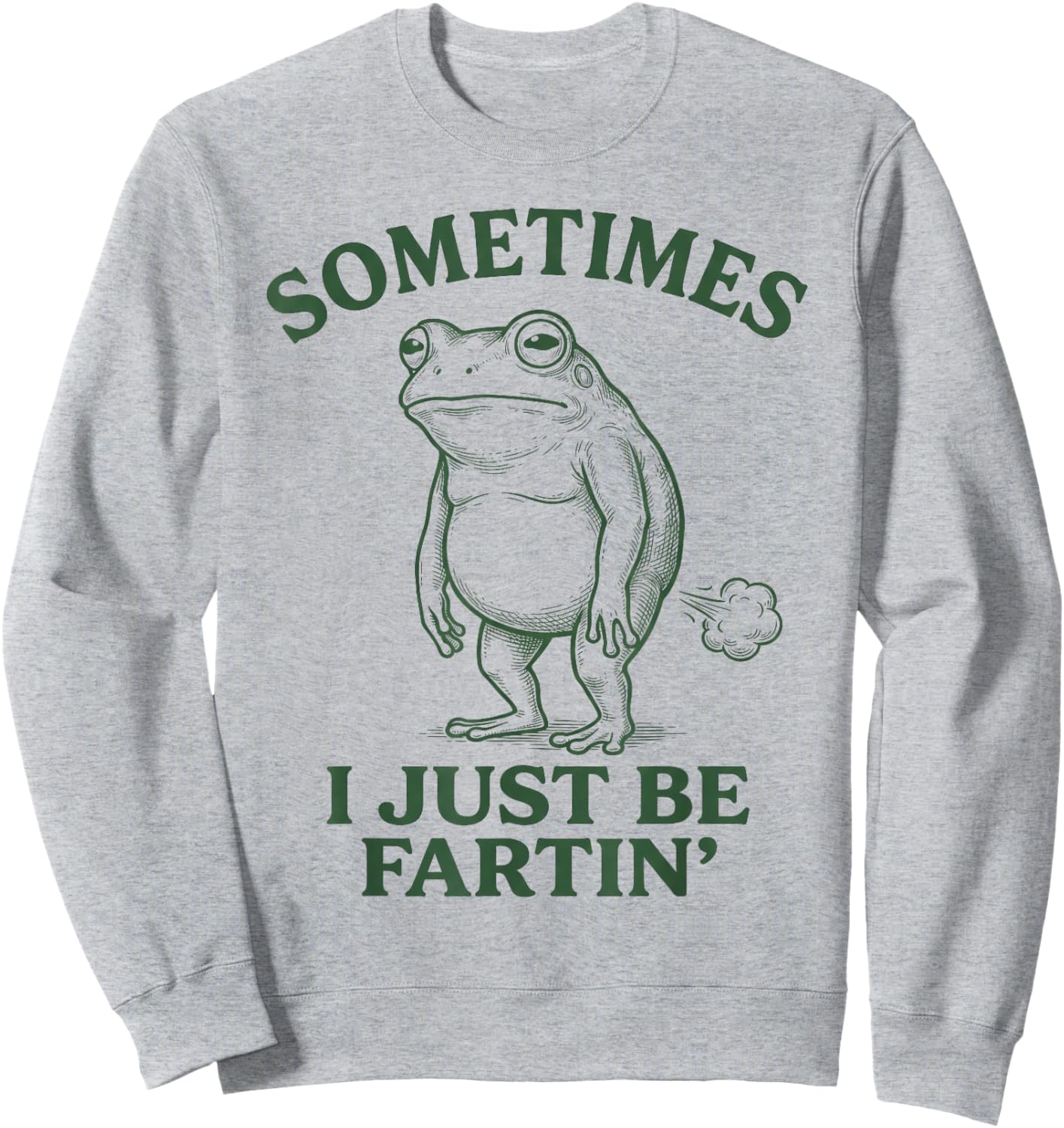 Sometimes I Just Funny Fartin' Frog Meme Funny Adult Humor Sweatshirt - Sweatshirt | Ash