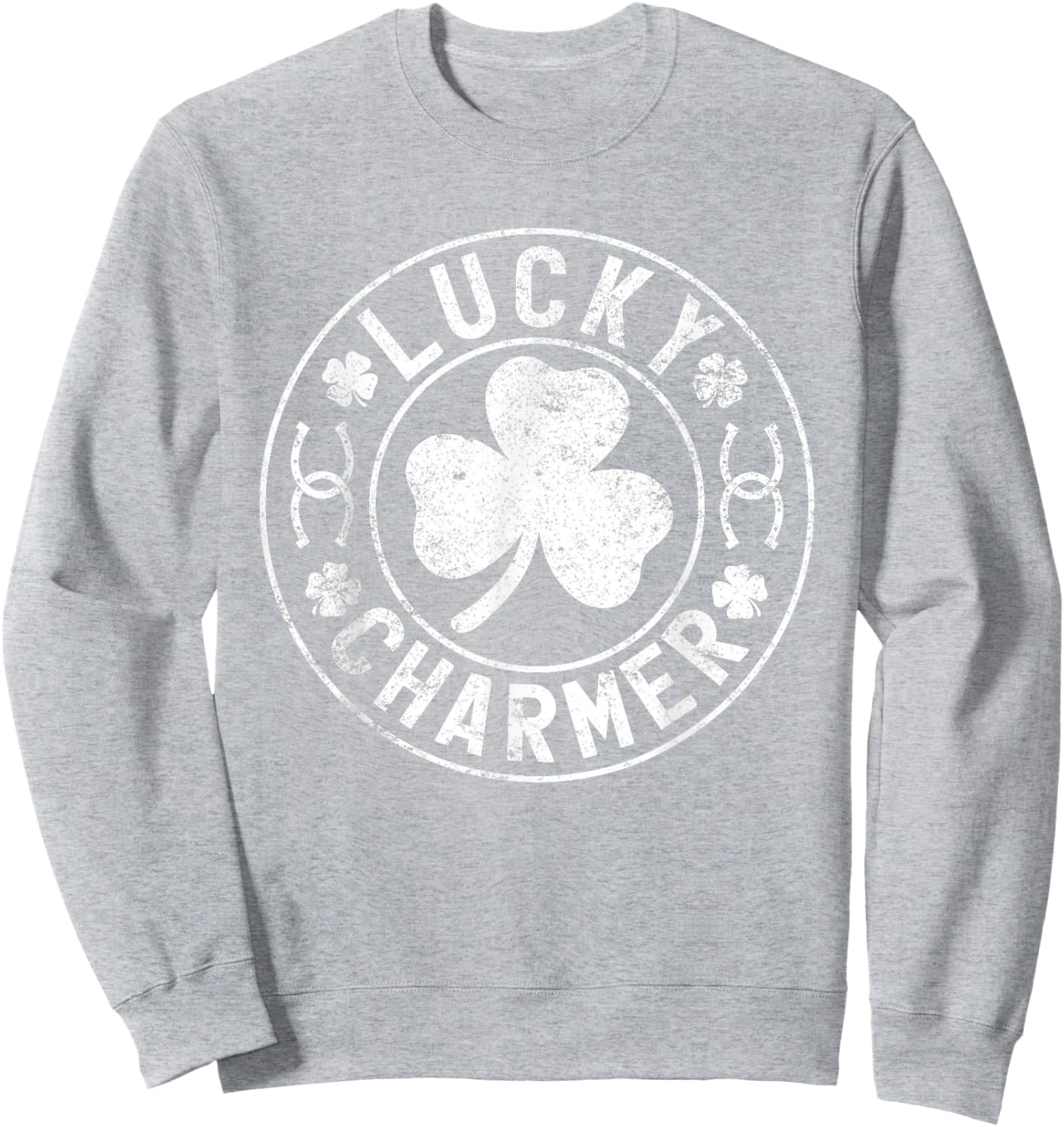 Lucky Charmer Funny Irish Shamrock St. Patrick’s Day Sweatshirt - Sweatshirt | Ash