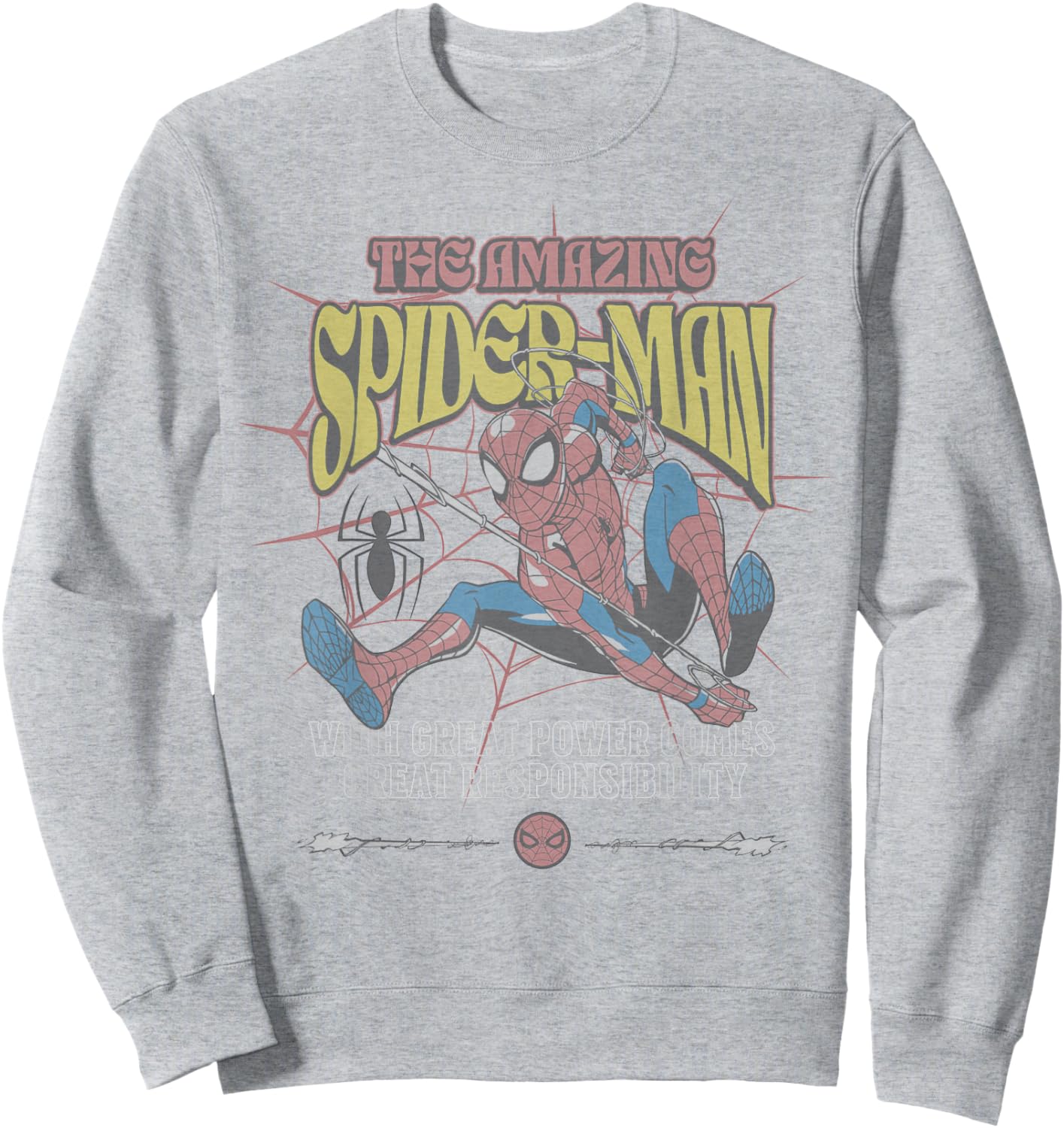 Marvel Comics Spider-Man Great Power Great Responsibility Sweatshirt - Sweatshirt | Ash
