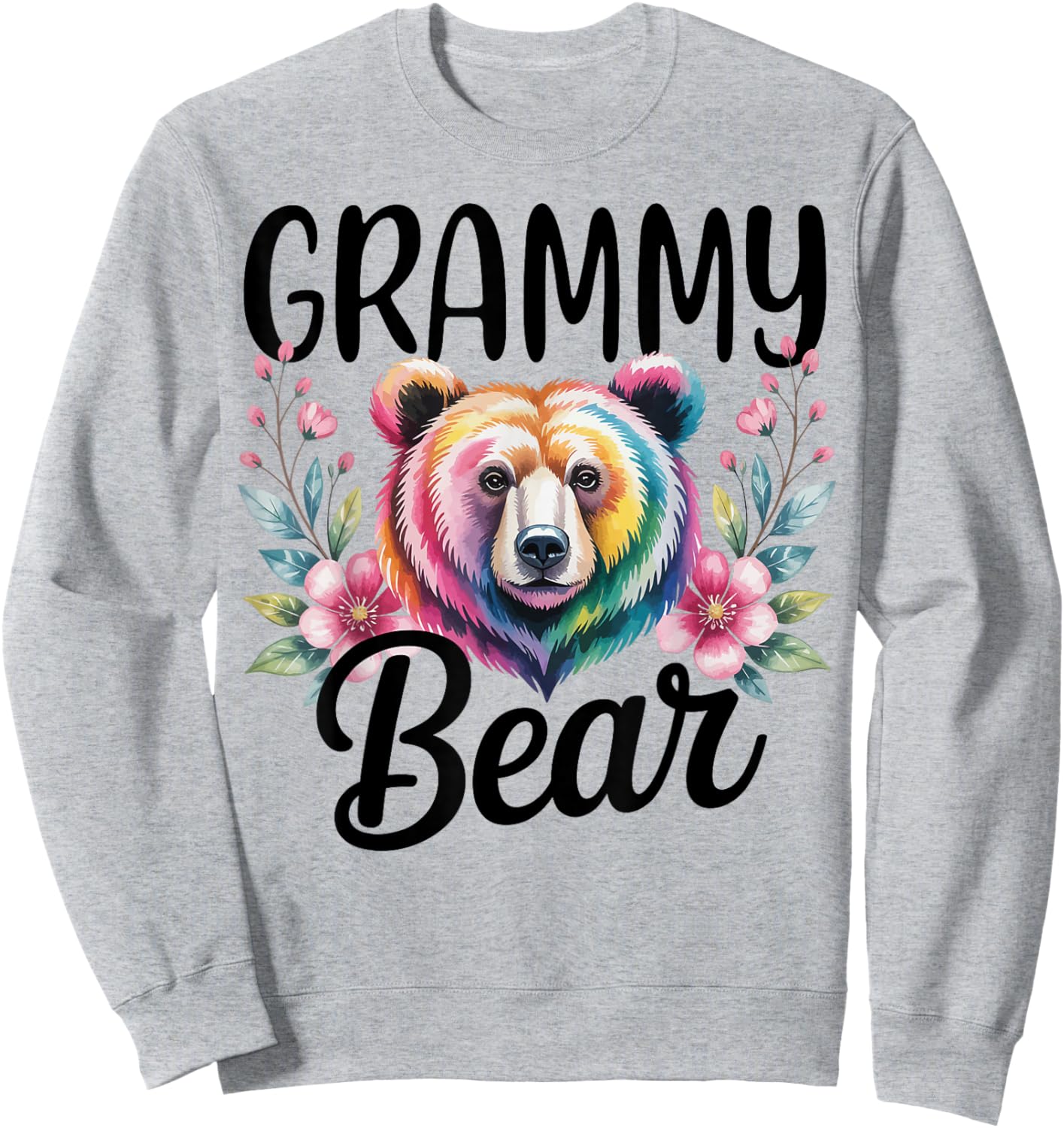 Grammy Bear Floral Graphic for Mothers Day Moments Sweatshirt - Sweatshirt | Ash