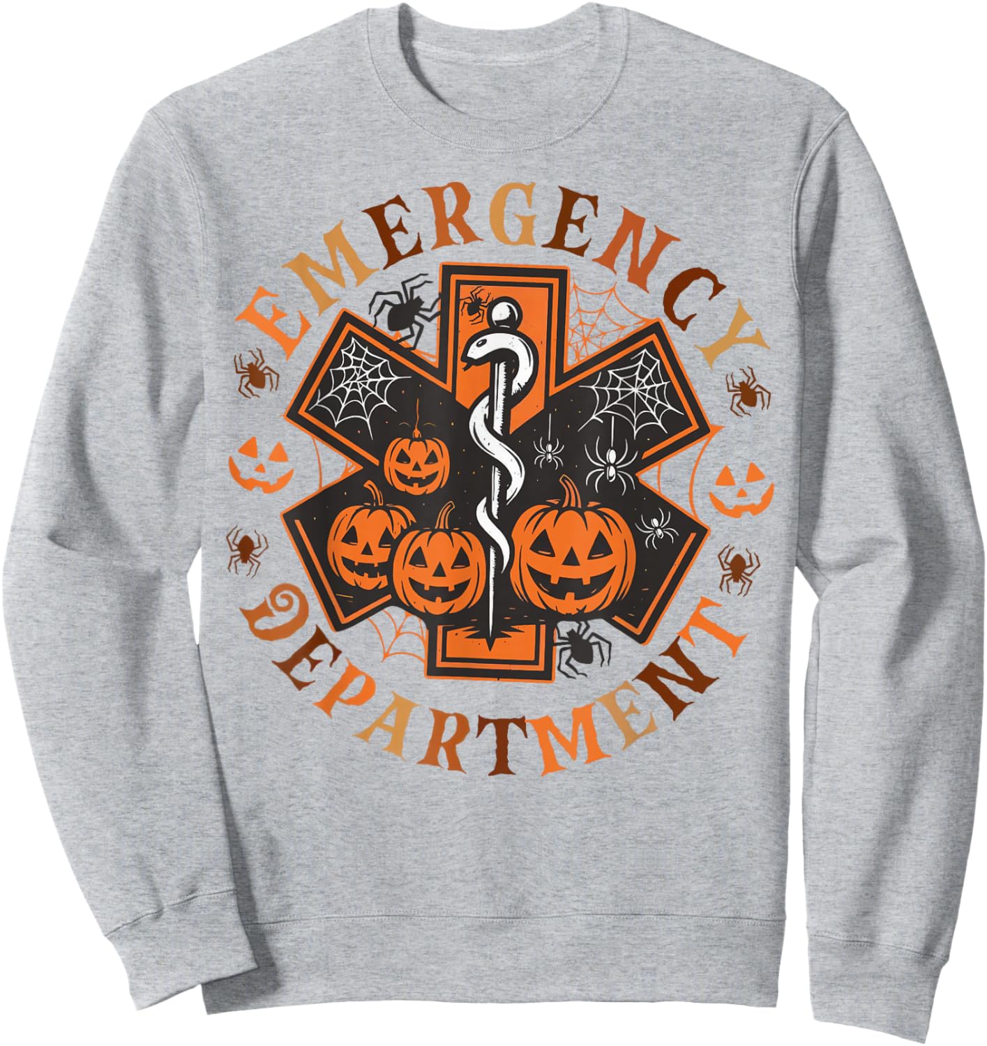 Spooky Nurse Emergency Department Emergency Room Halloween Sweatshirt - Sweatshirt | Ash