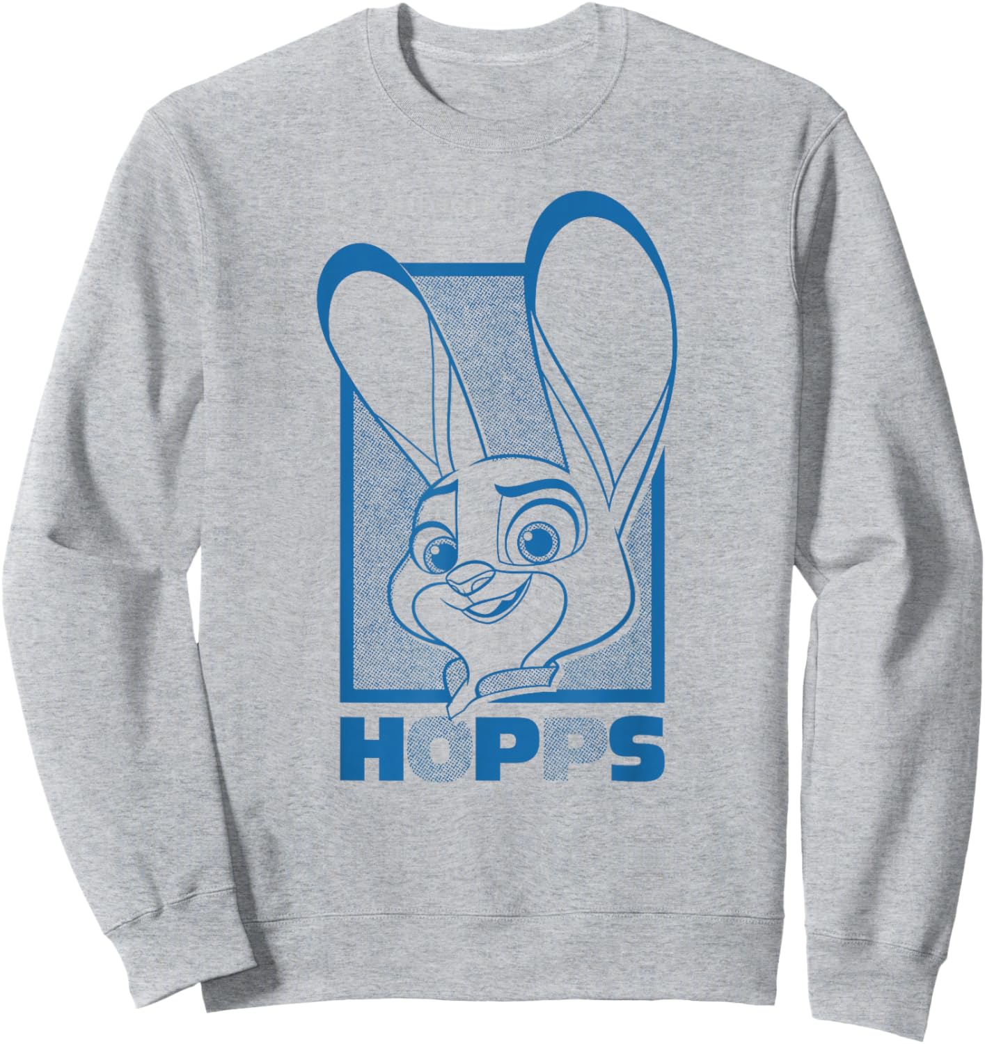Disney Zootopia 2 Hopps Halftone Big Face Portrait Sweatshirt - Sweatshirt | Ash