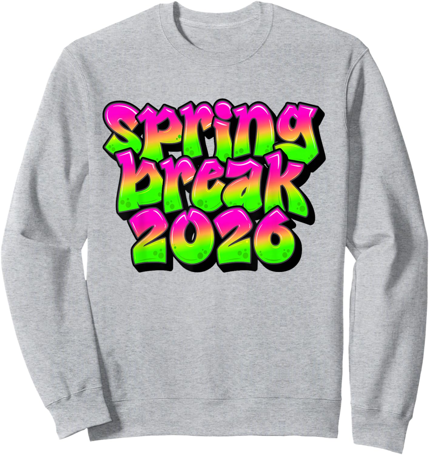 Spring Break 2026 Pink Green Cruise Beach Vacation Trip Sweatshirt - Sweatshirt | Ash
