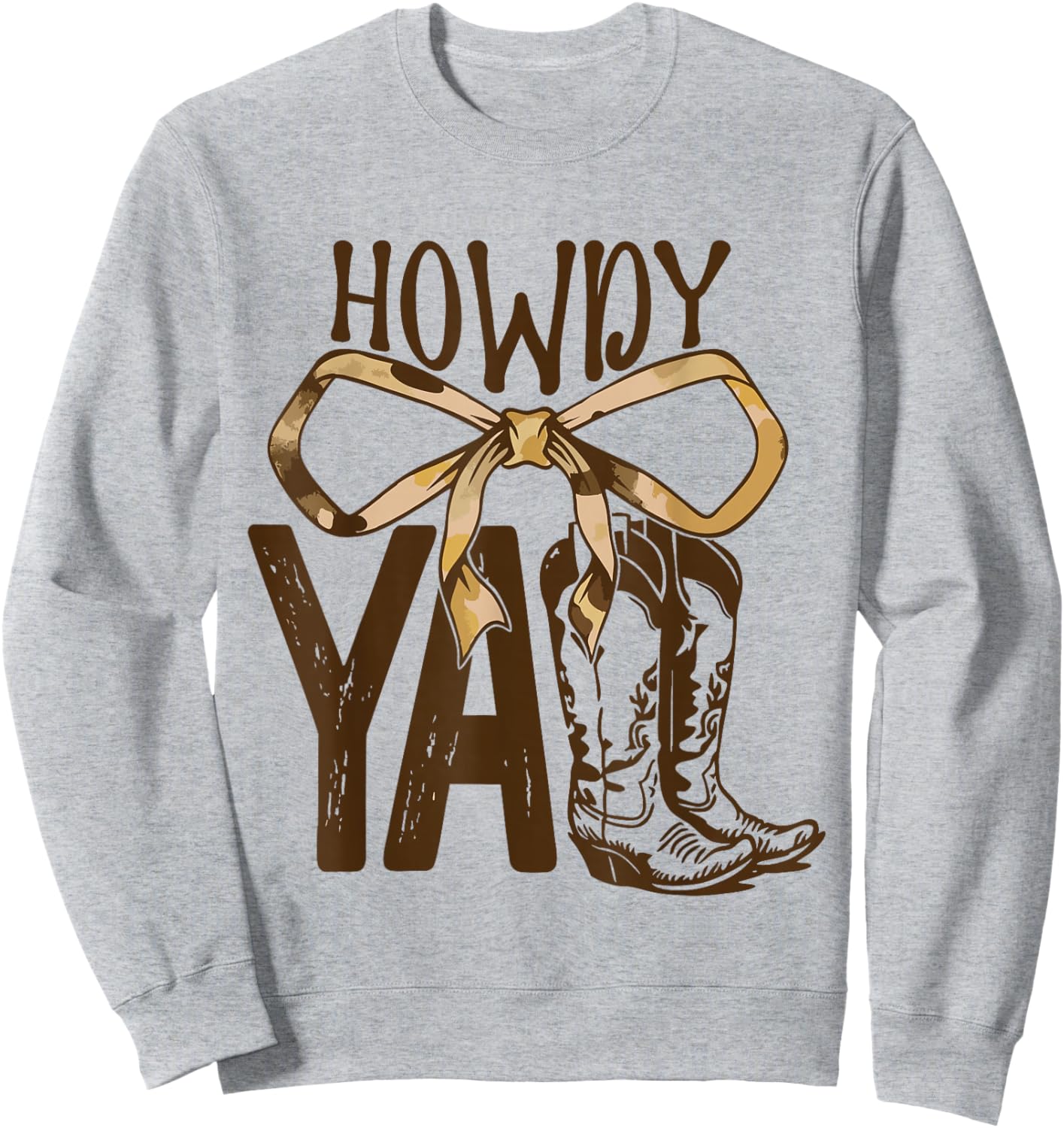 Howdy Y’All Cute Cowgirl Boots Southern Charm Sweatshirt - Sweatshirt | Ash