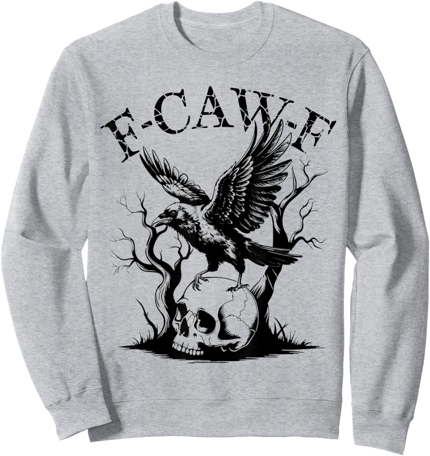 Funny Caw Shirt Black Crow Black Bird Funny Crow Halloween Sweatshirt - Sweatshirt | Ash
