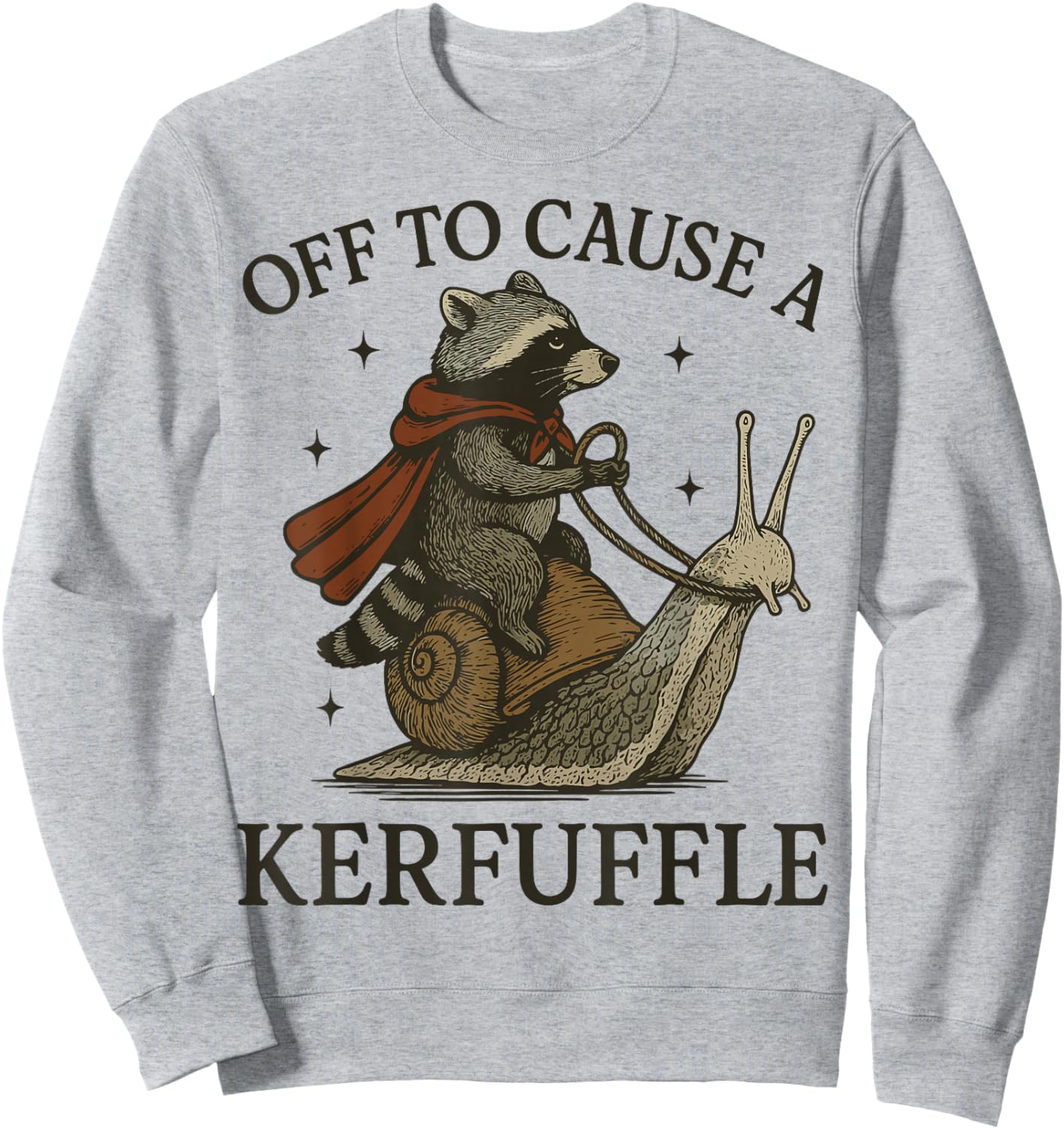Off to Cause A Kerfuffle Raccoon Sweatshirt - Sweatshirt | Ash