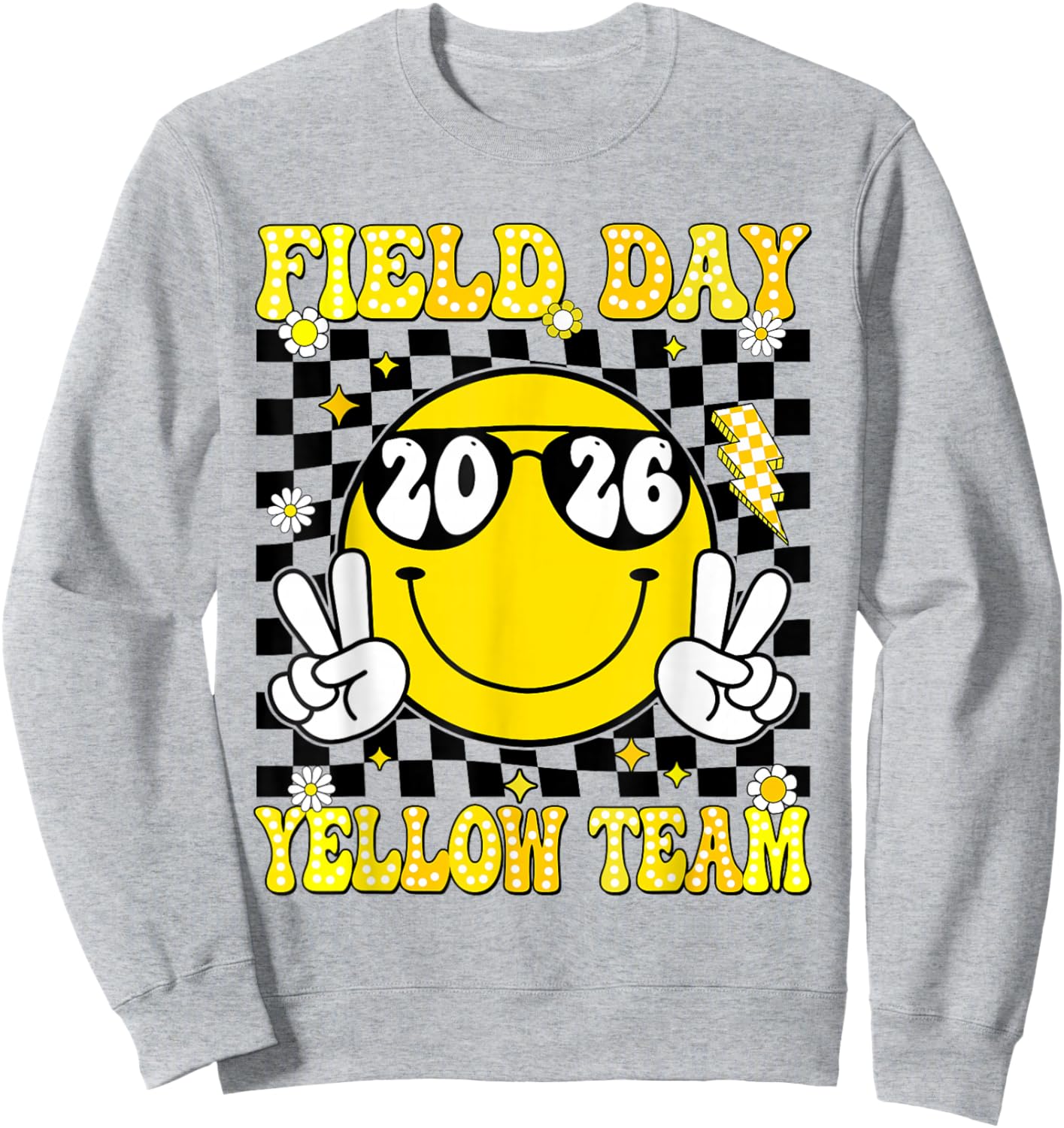 Field Day Yellow Team Funny for Teacher Kids Field Day Games Sweatshirt - Sweatshirt | Ash