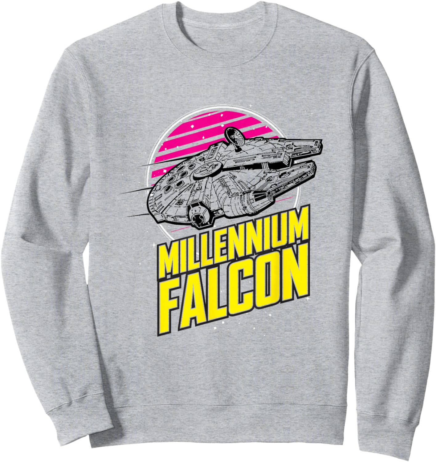 Star Wars A New Hope Millennium Falcon Retro Sci Fi Ship Sweatshirt - Sweatshirt | Ash