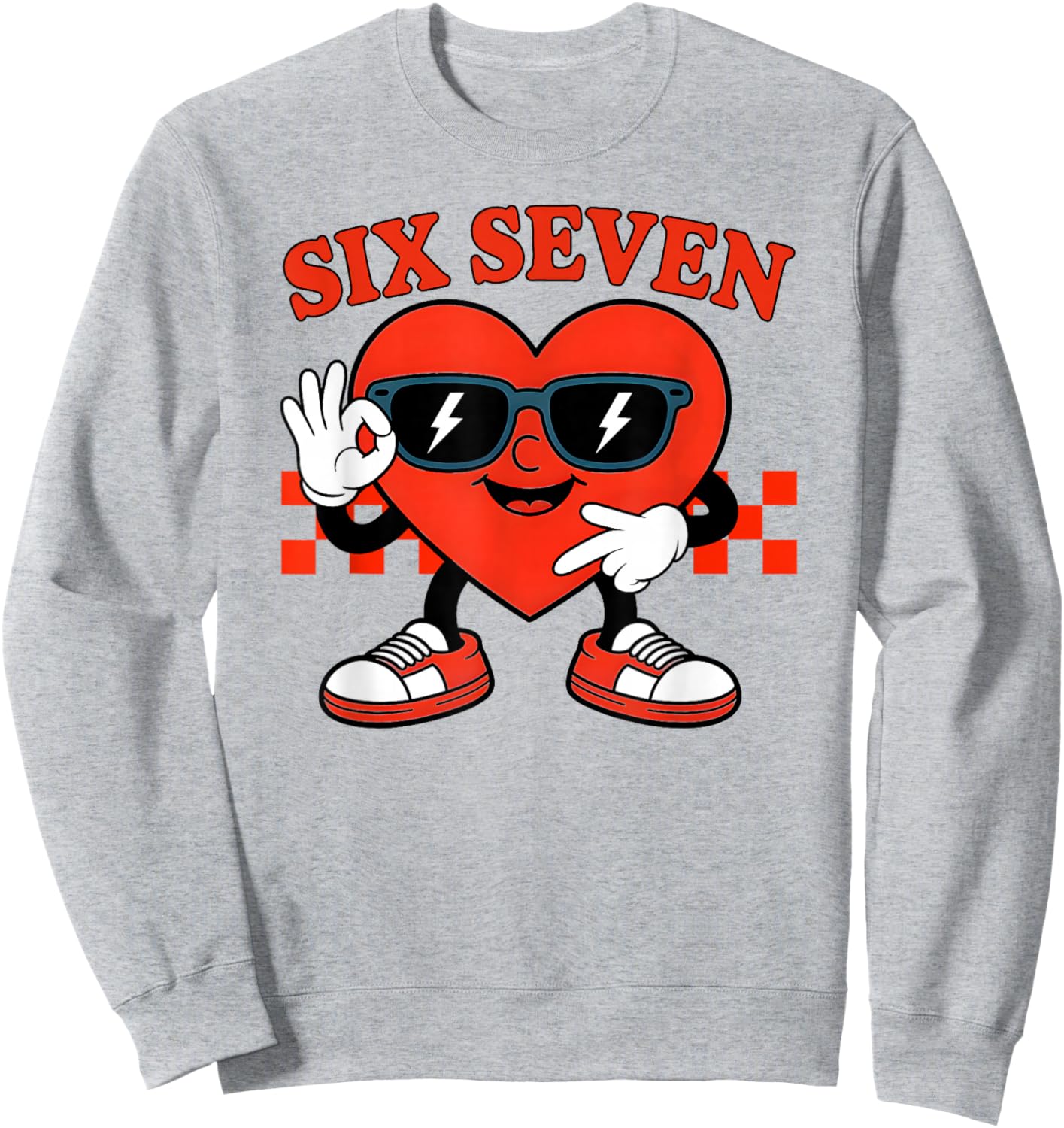67 Shirt Boys Kids Funny Six Seven 6 7 Valentine Day 67 Meme Sweatshirt - Sweatshirt | Ash