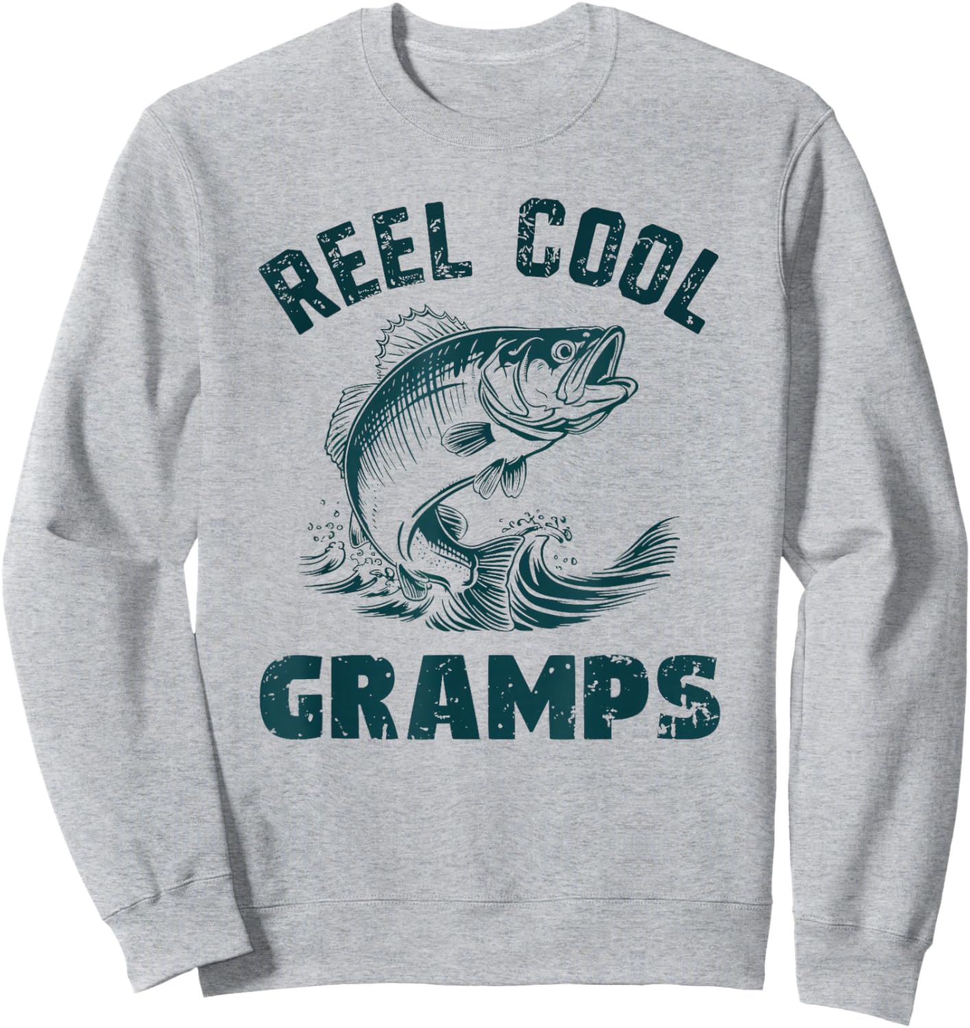 Reel Cool Gramps Fishing Grandpa Vintage Style Sweatshirt - Sweatshirt | Ash