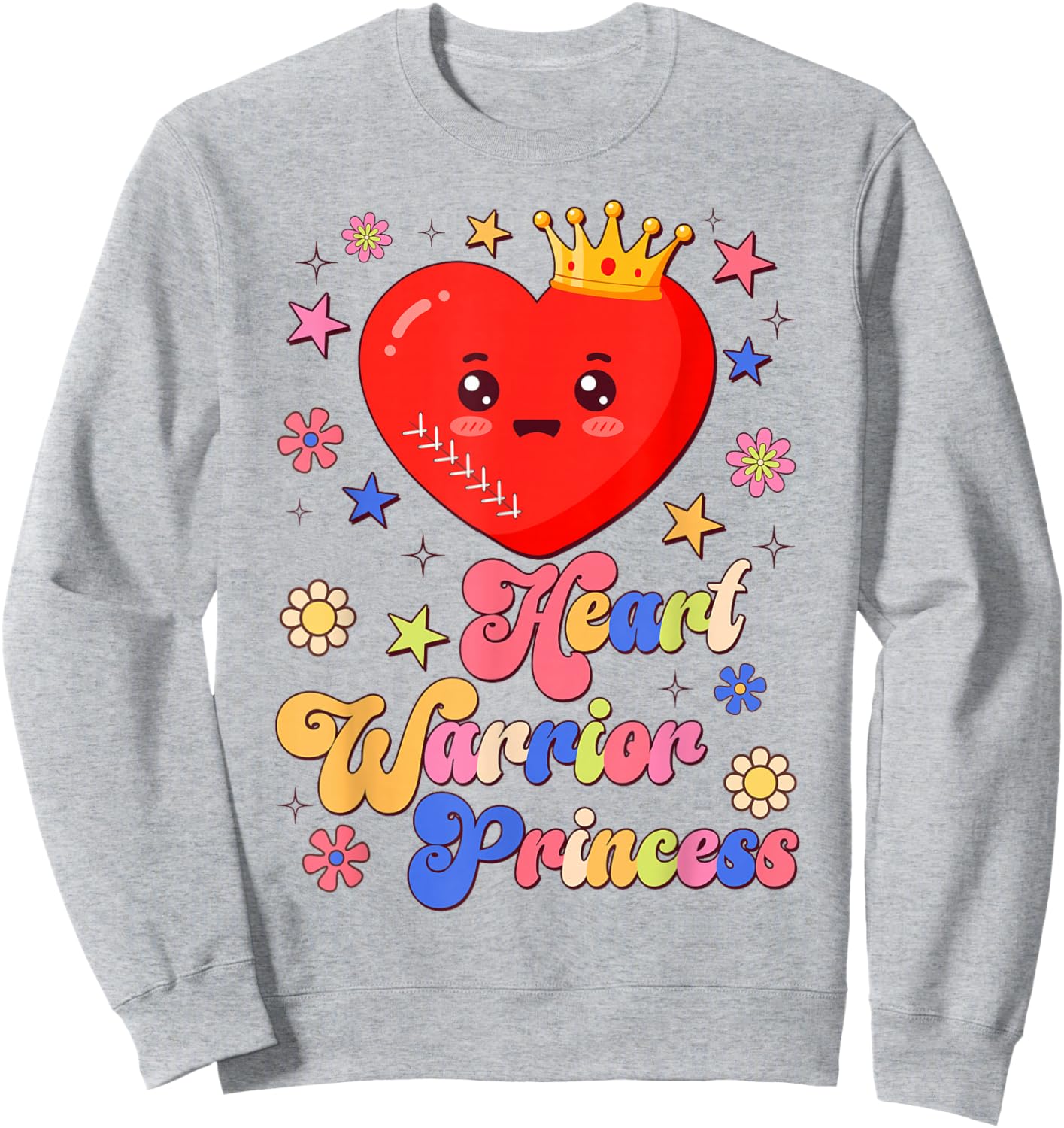 Heart Warrior Princess CHD Congenital Heart Defect Awareness Sweatshirt - Sweatshirt | Ash