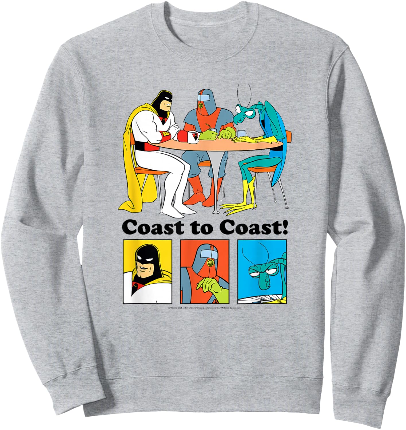 Space Ghost Coast to Coast Characters at Table Funny TV Sweatshirt - Sweatshirt | Ash