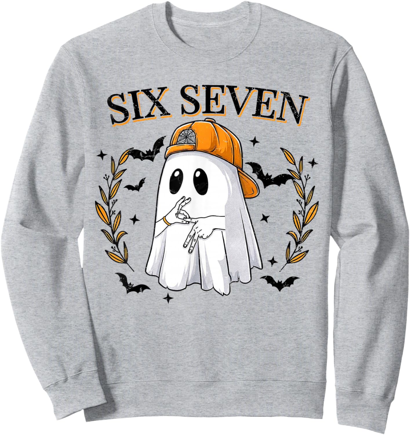 Funny 67 Six Seven Meme Couple Ghost Halloween Costume Sweatshirt - Sweatshirt | Ash