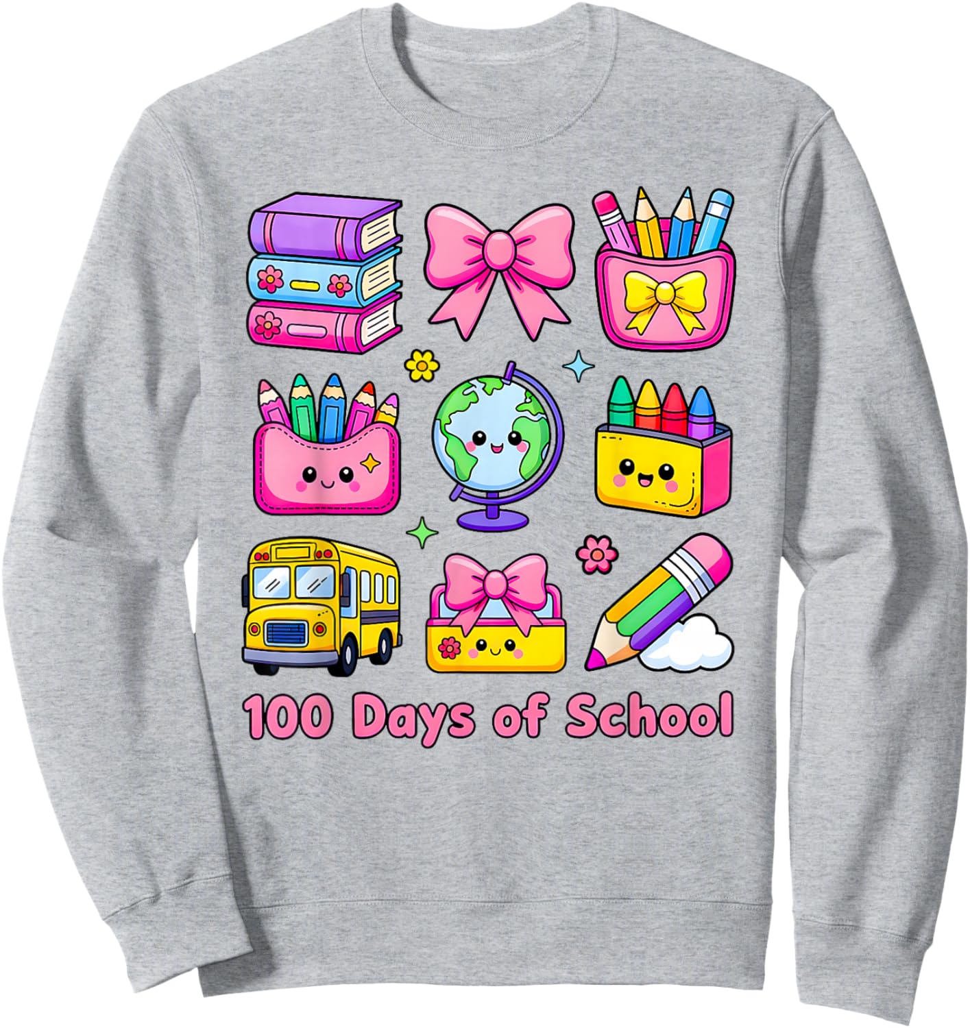 100 Days of School Teacher Kids 100 Days Smarter 100th Day Sweatshirt - Sweatshirt | Ash