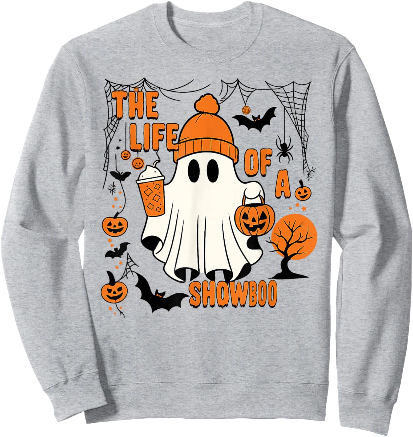 The Life of a showboo Halloween Costume Bow Boo Girls Sweatshirt - Sweatshirt | Ash