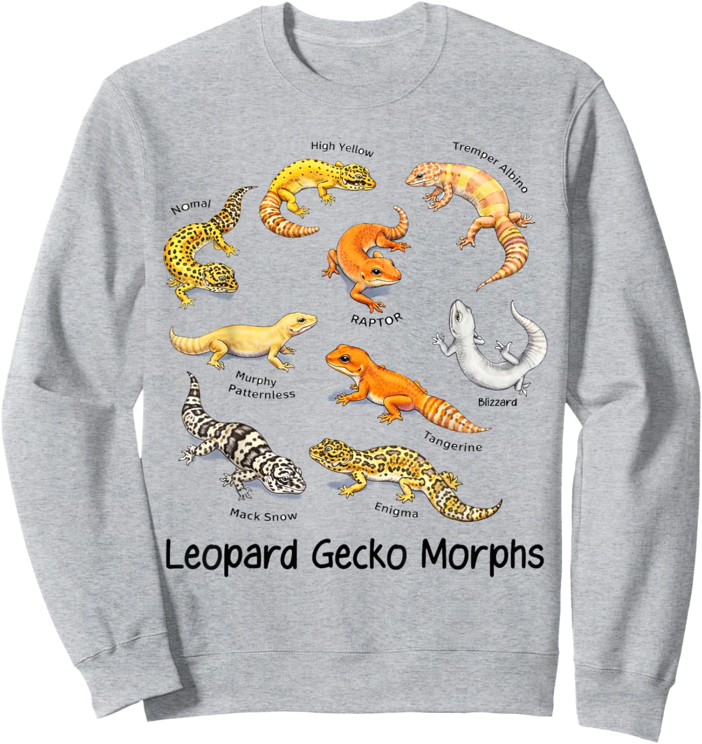 Leopard Gecko Lover Reptile Mom Lizard Leopard Gecko Morphs Sweatshirt - Sweatshirt | Ash