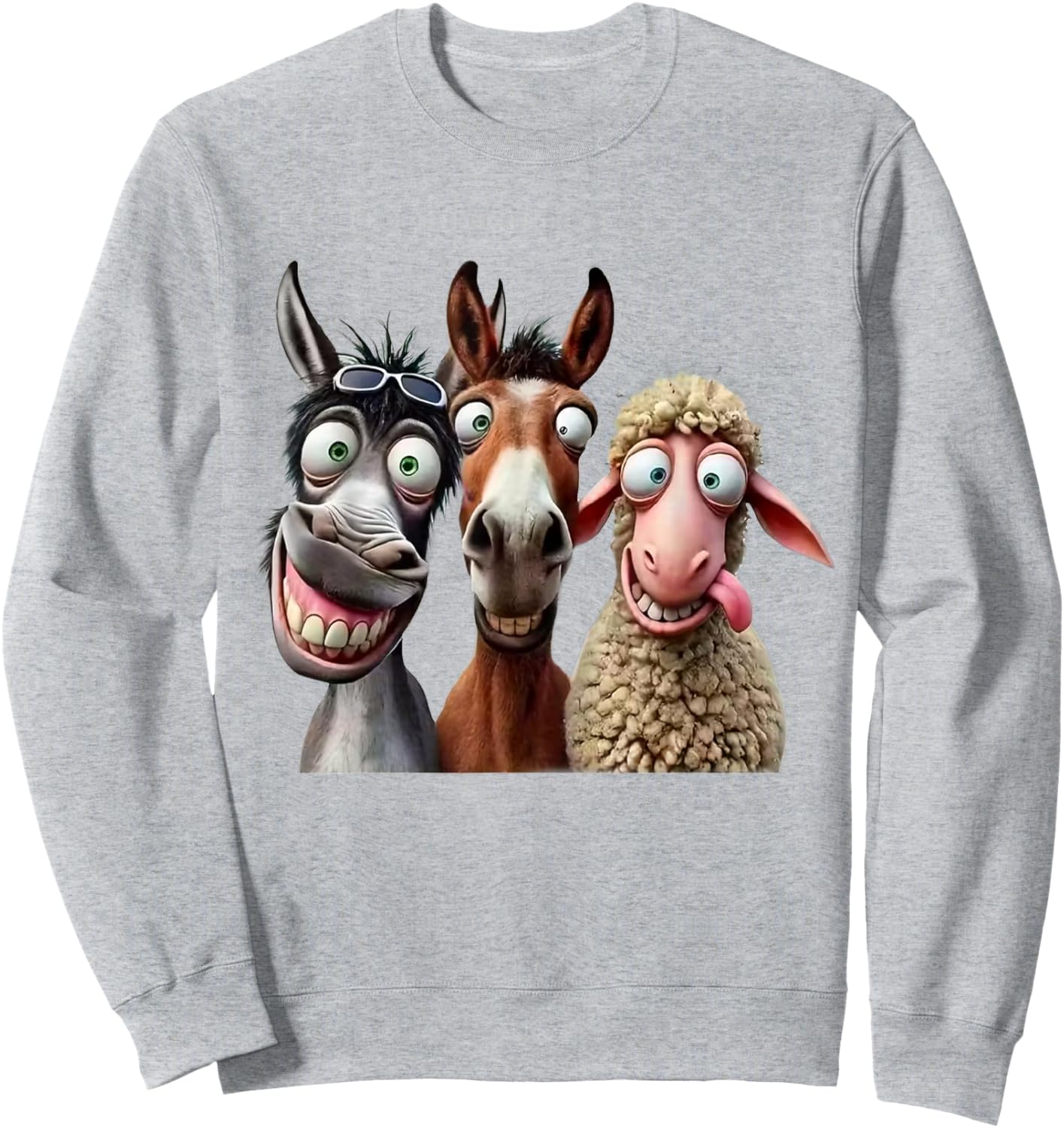 Eagerlys Best Friend Funny Animal Art Donkey Horse Sheep Sweatshirt - Sweatshirt | Ash