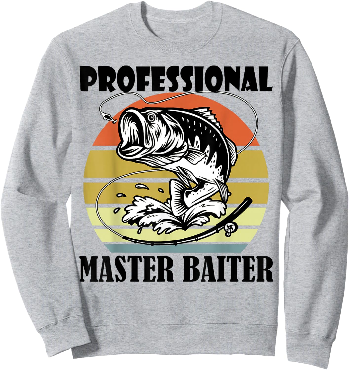 Professional Master Baiter Shirt Kid Retro Papa Fishing Sweatshirt - Sweatshirt | Ash