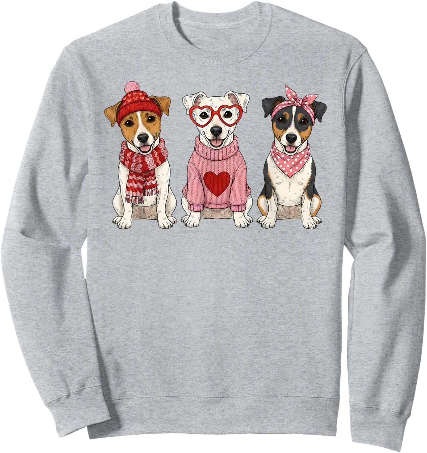 Cute Jack Russell Terrier Valentine Dog Sweatshirt - Sweatshirt | Ash