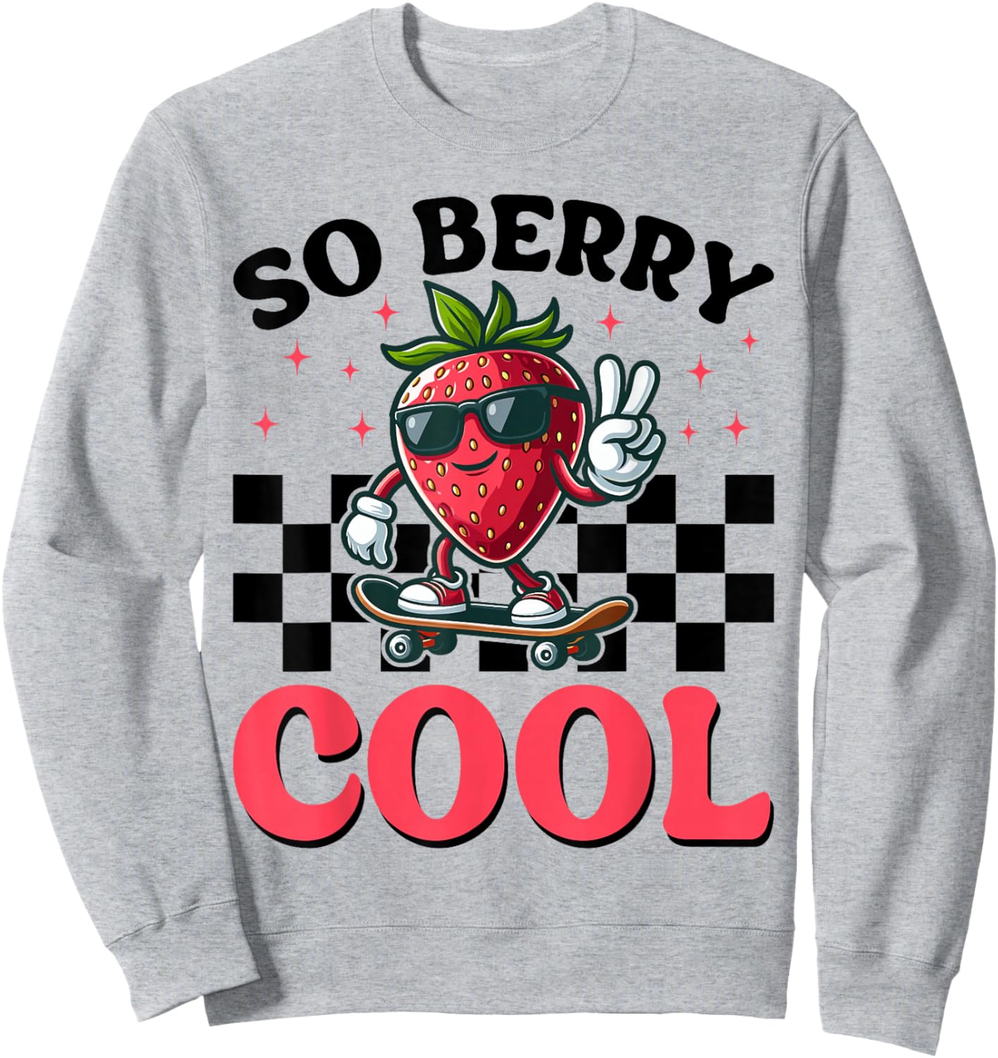 Groovy So Berry Cool Fruit Lover Strawberry Season for Boy Sweatshirt - Sweatshirt | Ash
