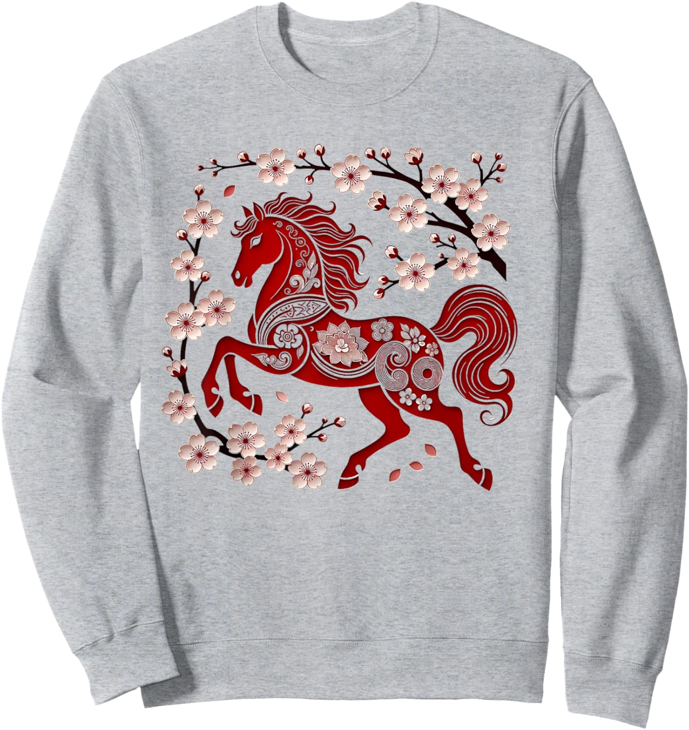 Years of The Horse Lunar Zodiac Happy Chinese New Year 2026 Sweatshirt - Sweatshirt | Ash