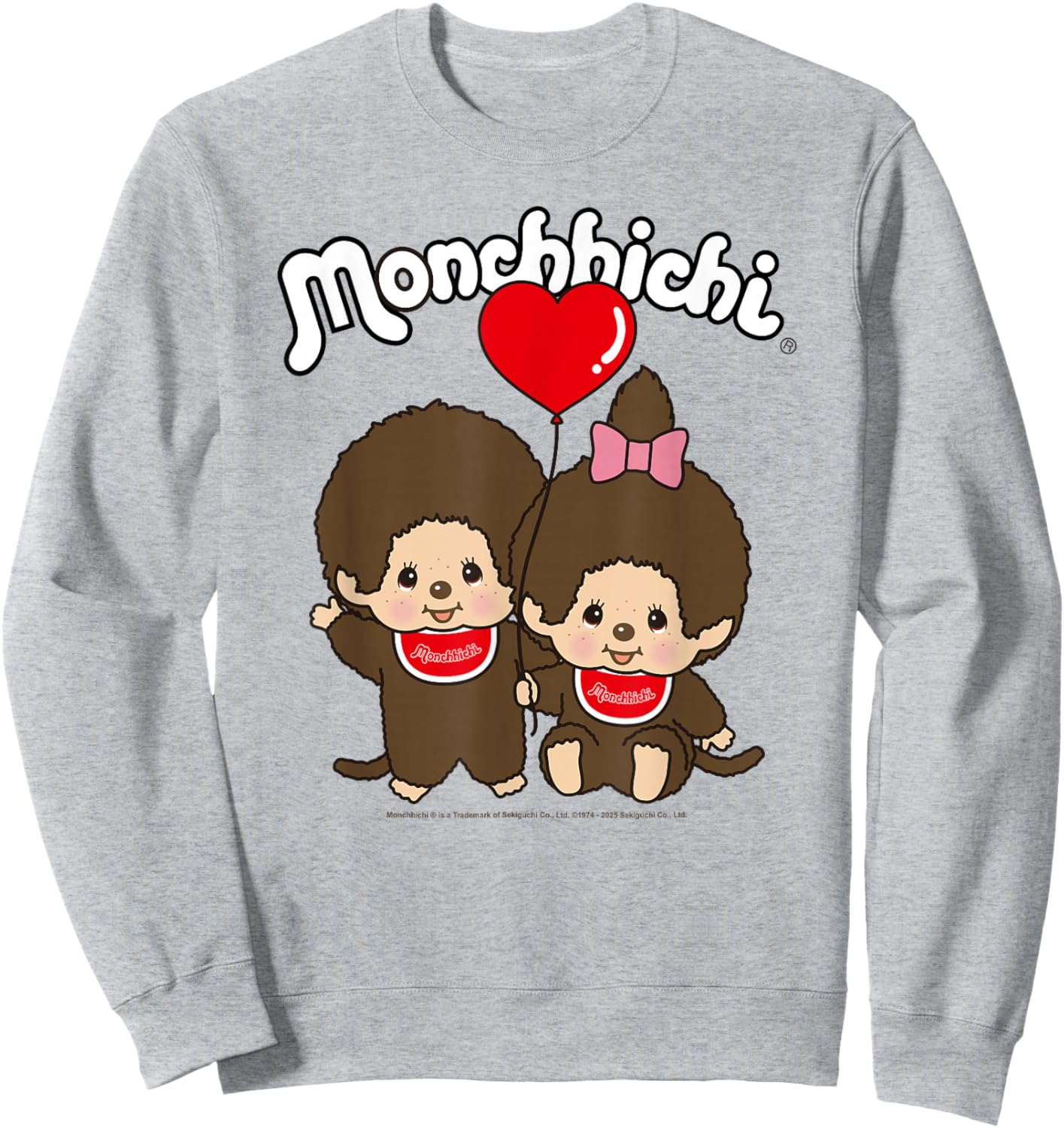 Monchhichi Valentine's Day Cute Little Fluffy Twins Sweatshirt - Sweatshirt | Ash
