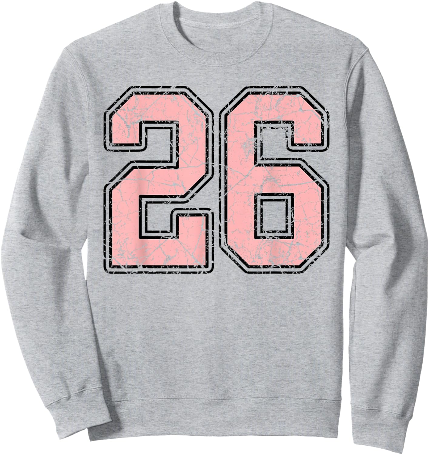 Pink and Black Number 26 Jersey Player Uniform #26 Fan Sweatshirt - Sweatshirt | Ash