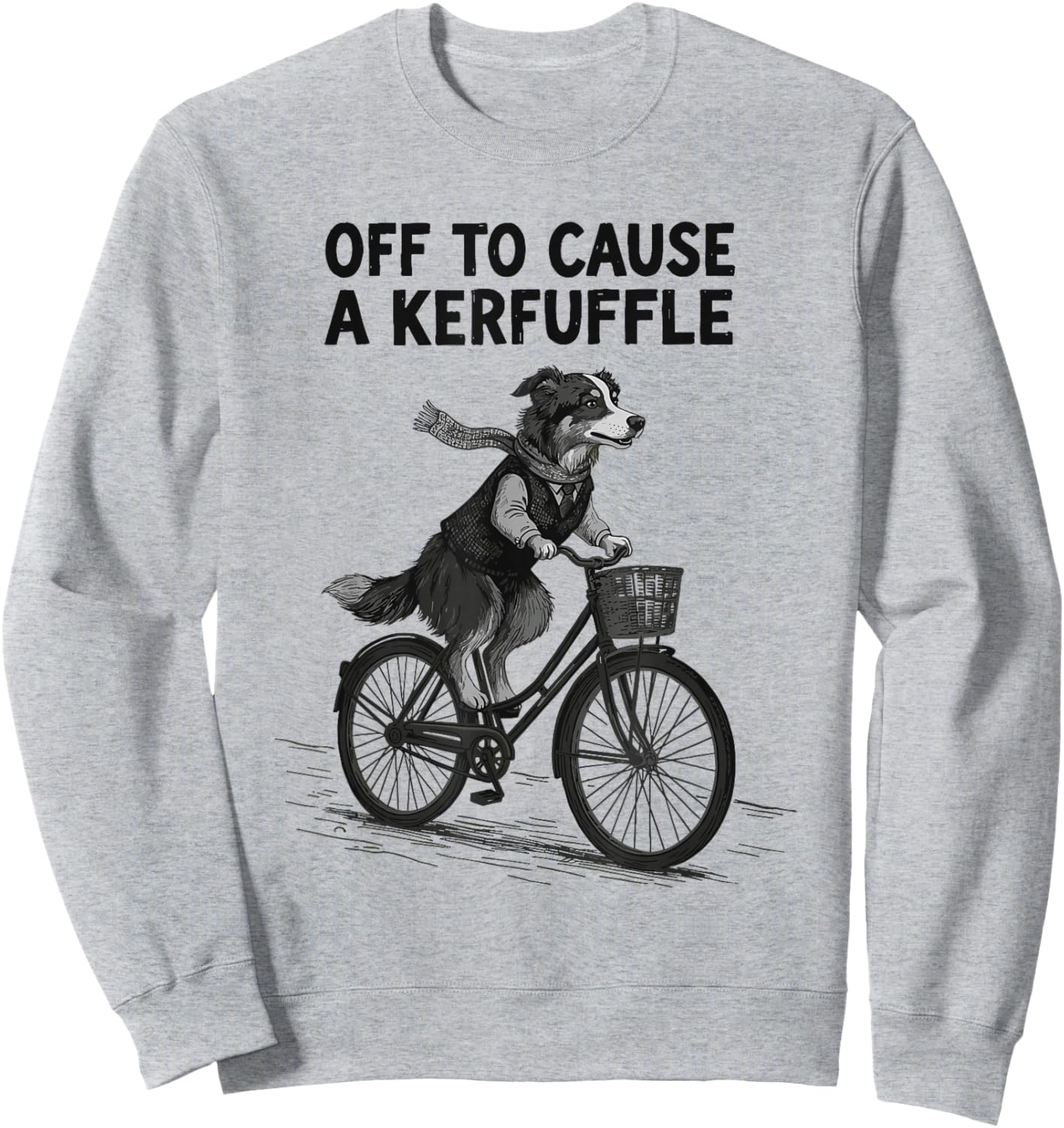 Off to Cause A Kerfuffle Australian Shepherd Vintage Retro Sweatshirt - Sweatshirt | Ash