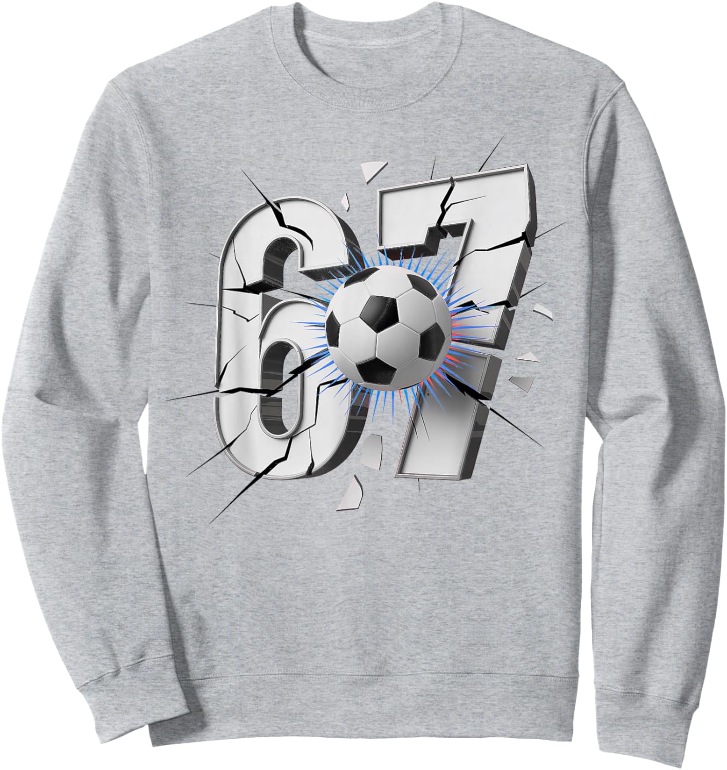 67 Soccer Six Seven 6 7 Sweatshirt - Sweatshirt | Ash