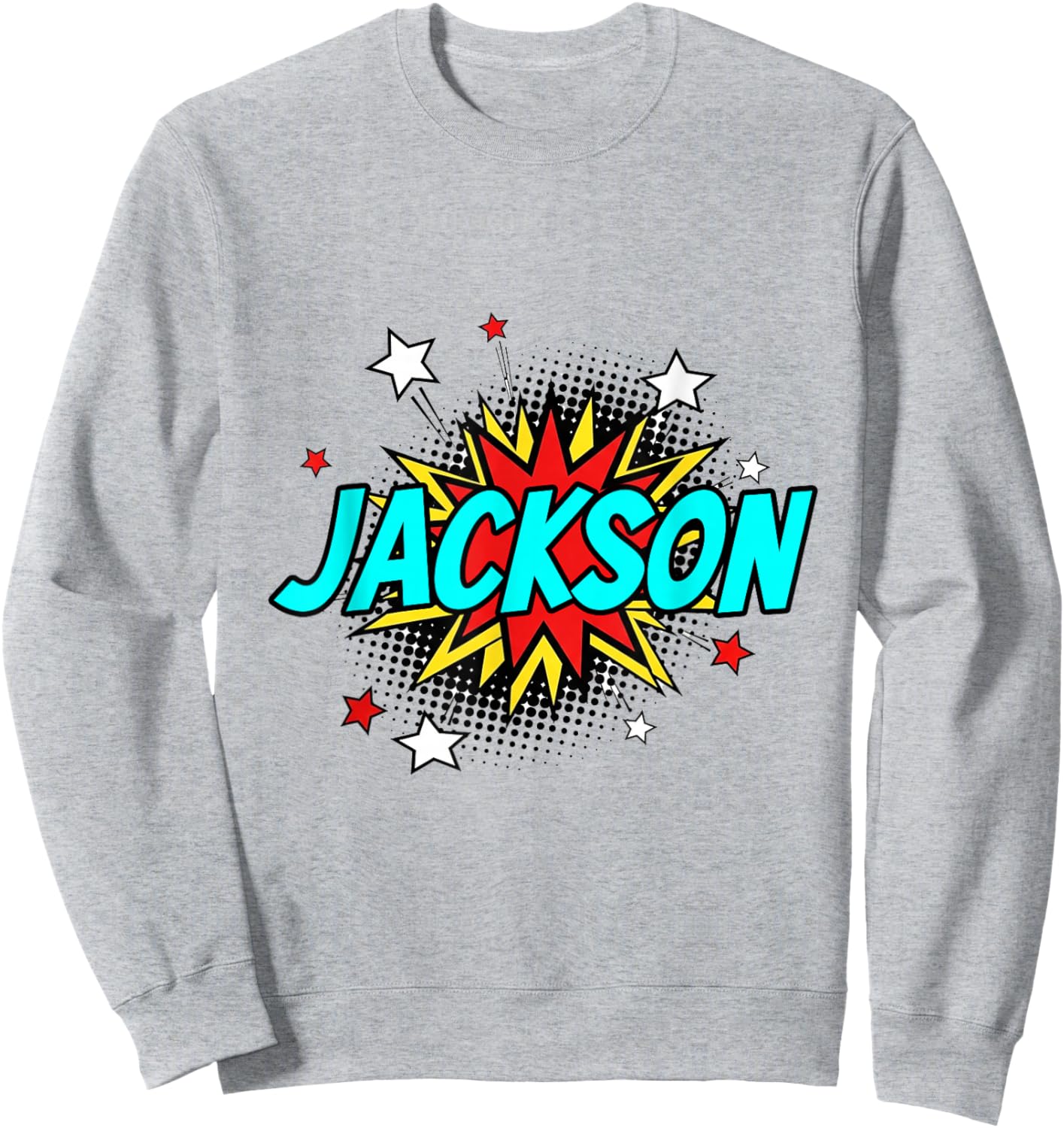Funny Personalized Name Comic Pop Art Superhero Jackson Sweatshirt - Sweatshirt | Ash