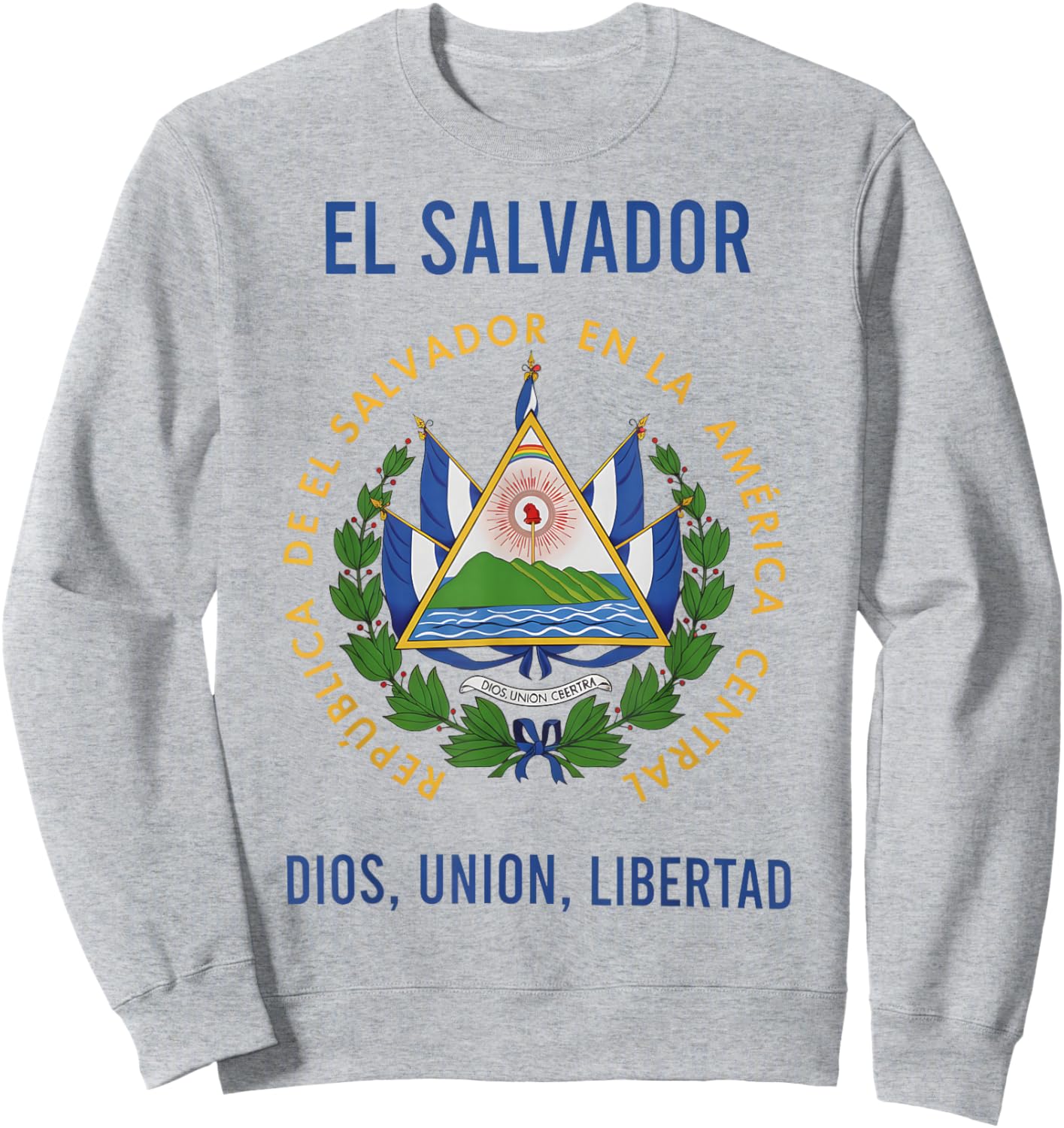 El Salvador Coat of Arms Motto Sweatshirt - Sweatshirt | Ash