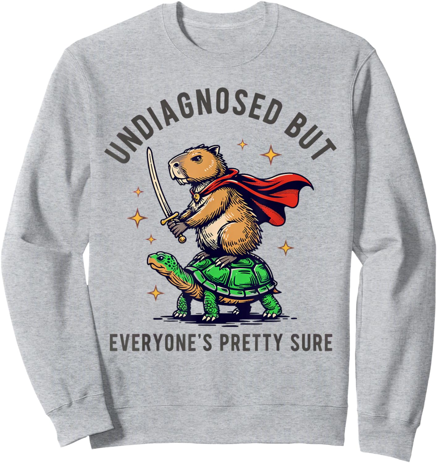 Undiagnosed But Everyone's Pretty Sure Capybara Sweatshirt - Sweatshirt | Ash