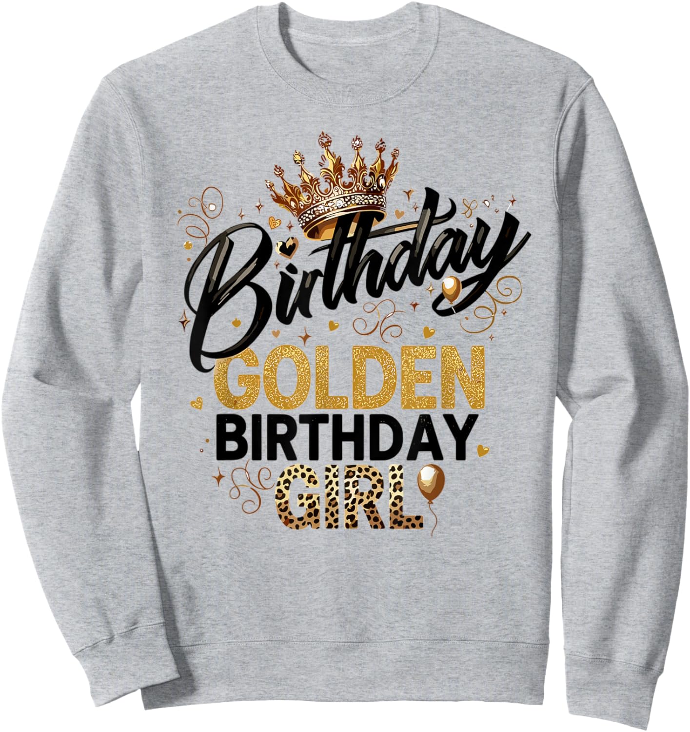 Golden Birthday Girl Era Women Kids Groovy Sweatshirt - Sweatshirt | Ash