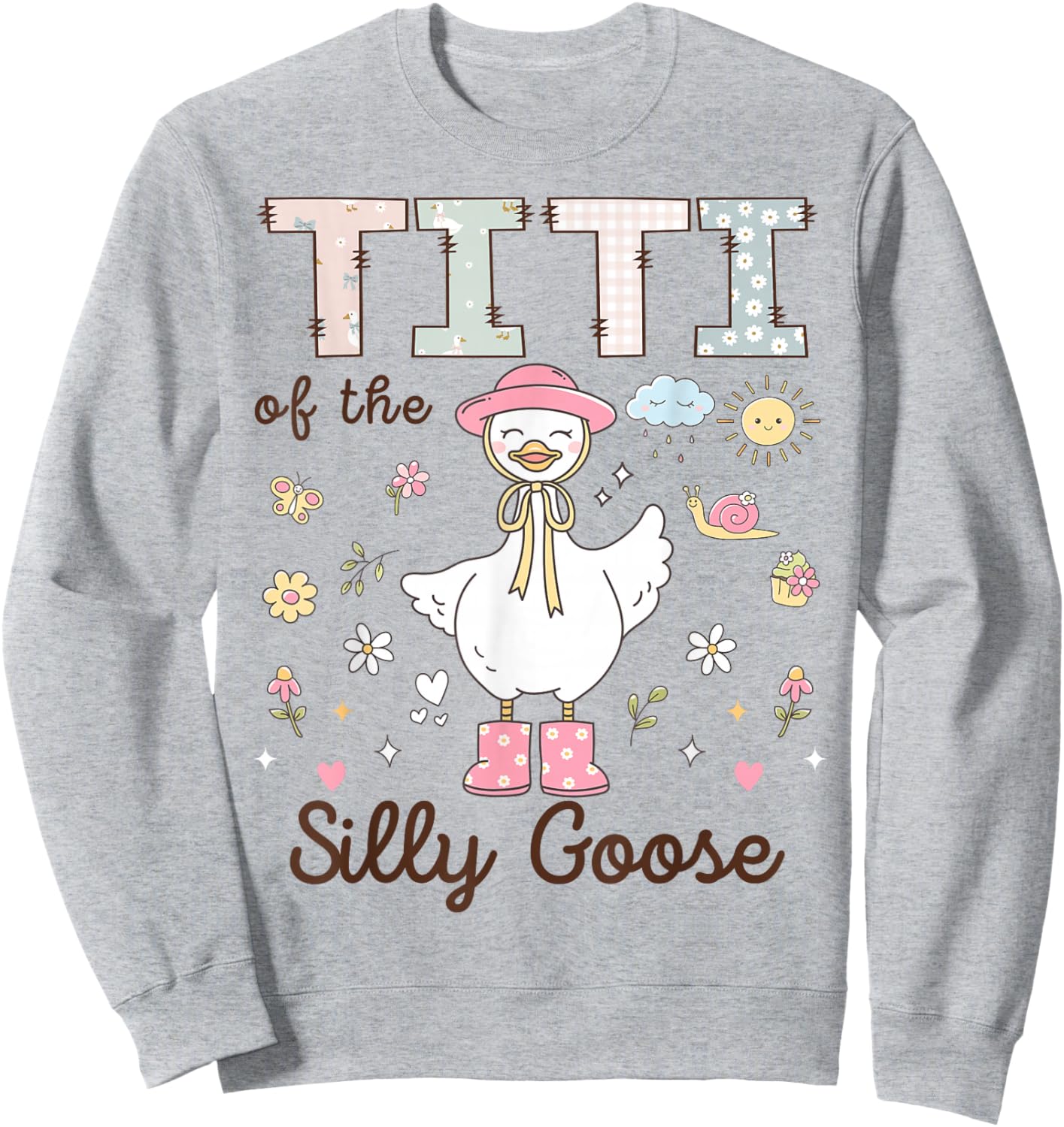Titi of The Silly Goose First Birthday Girl Family Sweatshirt - Sweatshirt | Ash